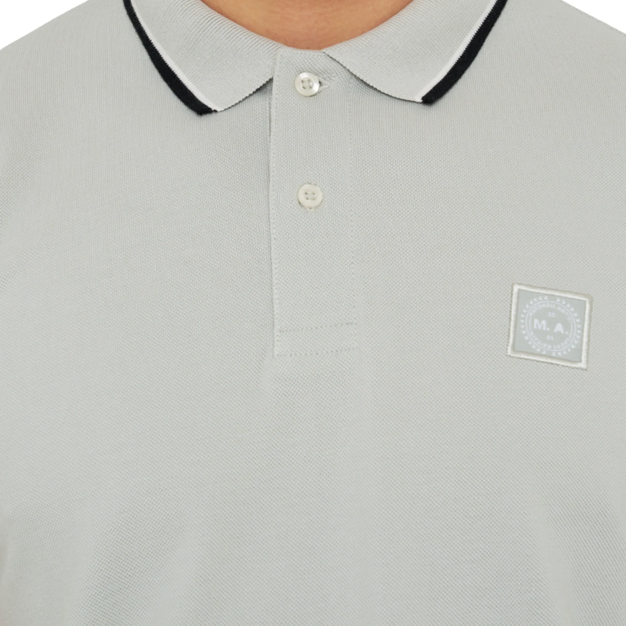 Mens Marshall Artist Dove Grey Tipped S/s Polo Shirt - Image 3