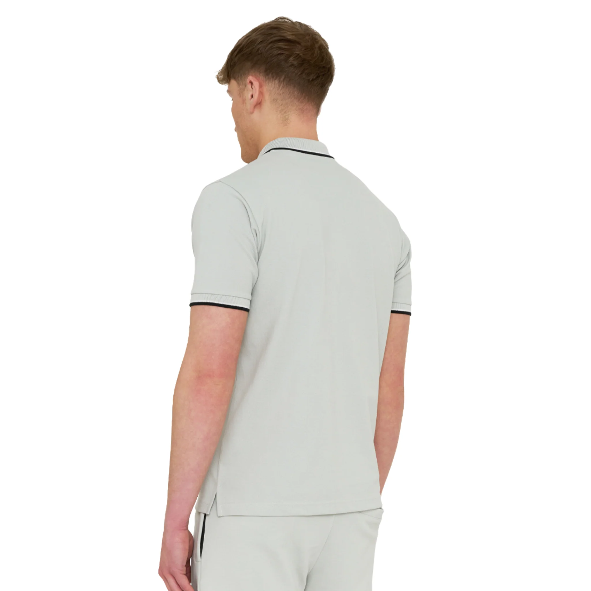 Mens Marshall Artist Dove Grey Tipped S/s Polo Shirt - Image 5