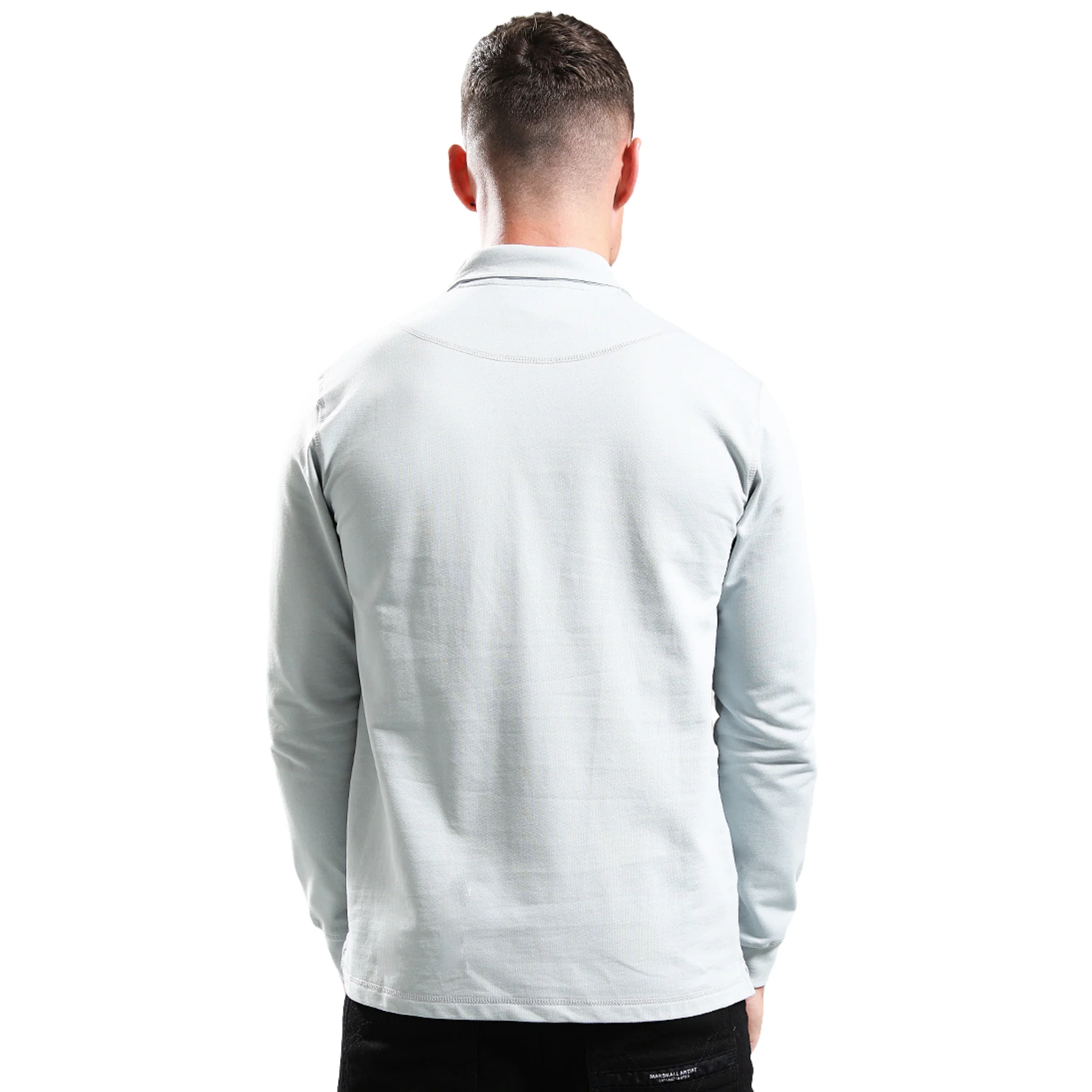 Mens Marshall Artist Ghost Grey Stratton L/s Polo Shirt - Image 2