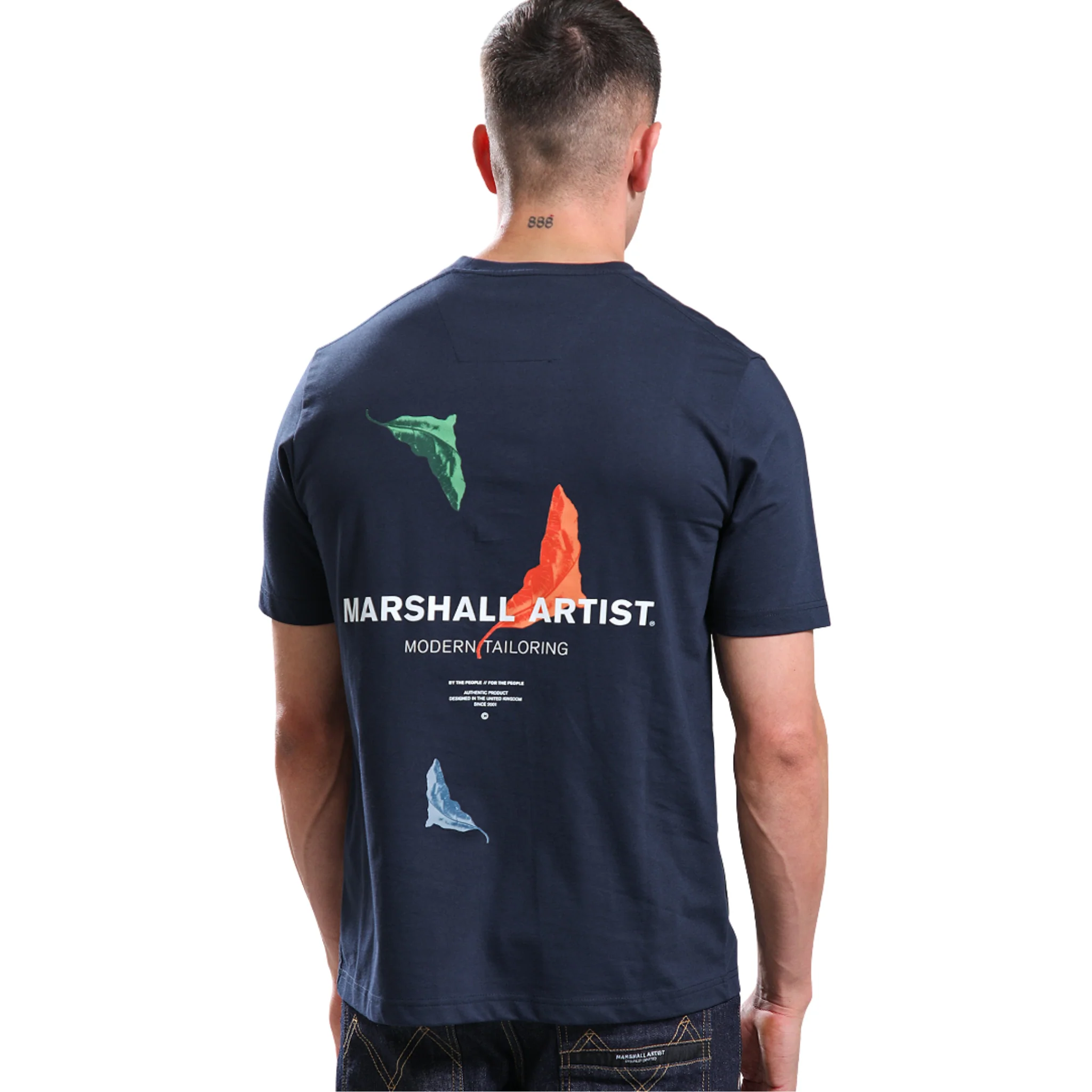 Mens Marshall Artist Navy Aspen Back Print S/s T Shirt - Image 2