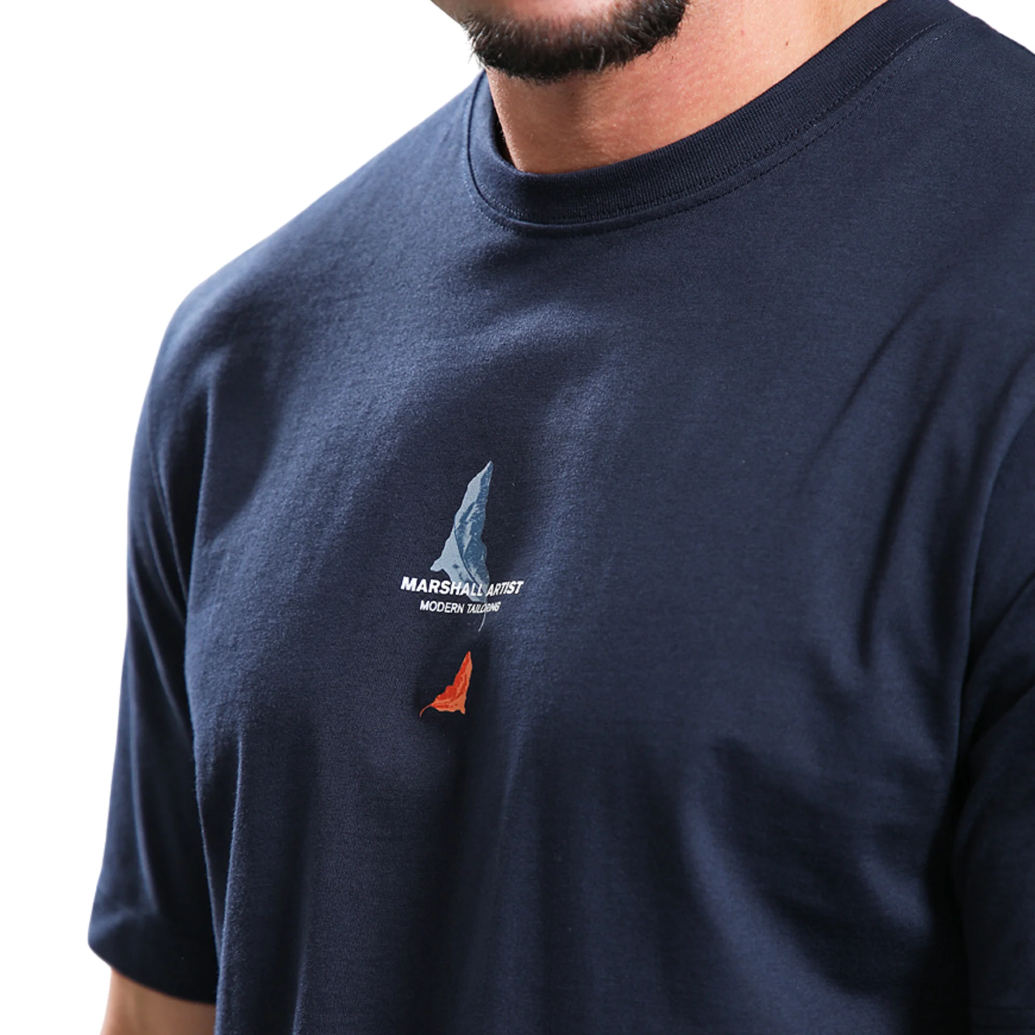 Mens Marshall Artist Navy Aspen Back Print S/s T Shirt - Image 3