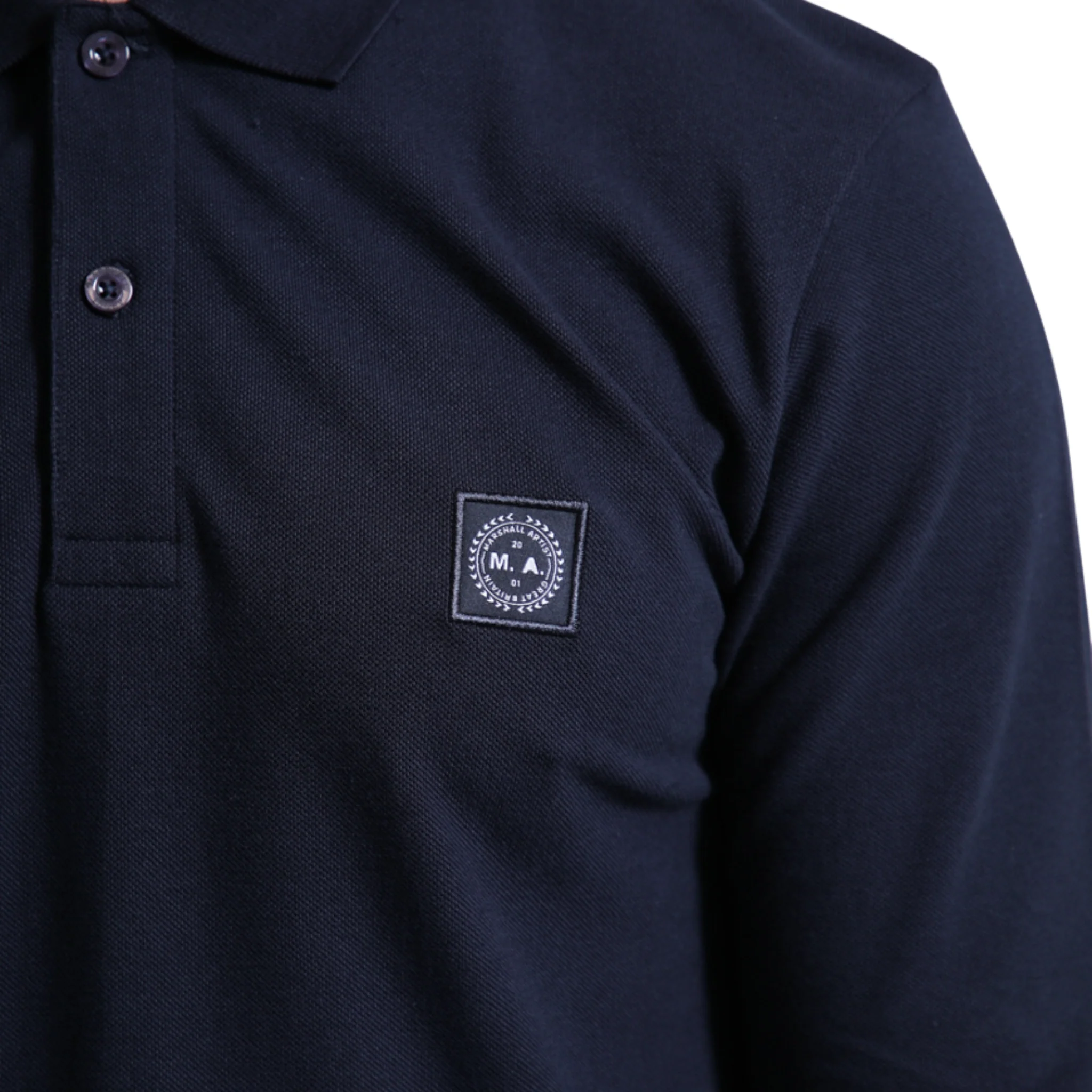 Mens Marshall Artist Navy Marchio L/s Polo Shirt - Image 2