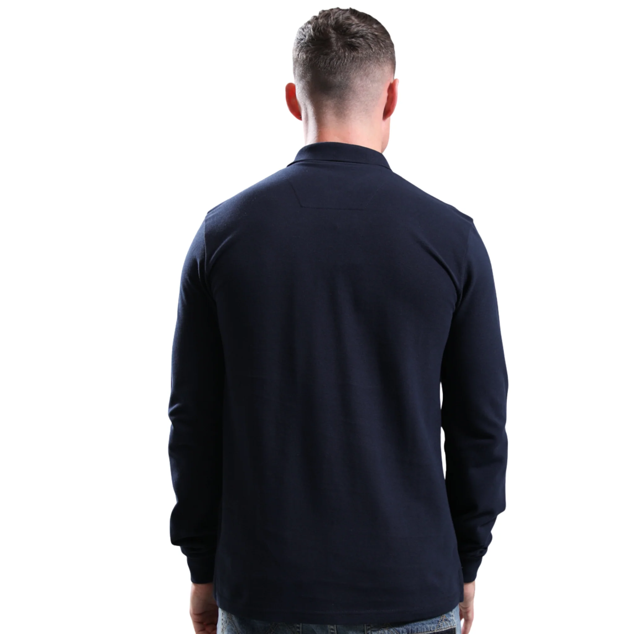 Mens Marshall Artist Navy Marchio L/s Polo Shirt - Image 3
