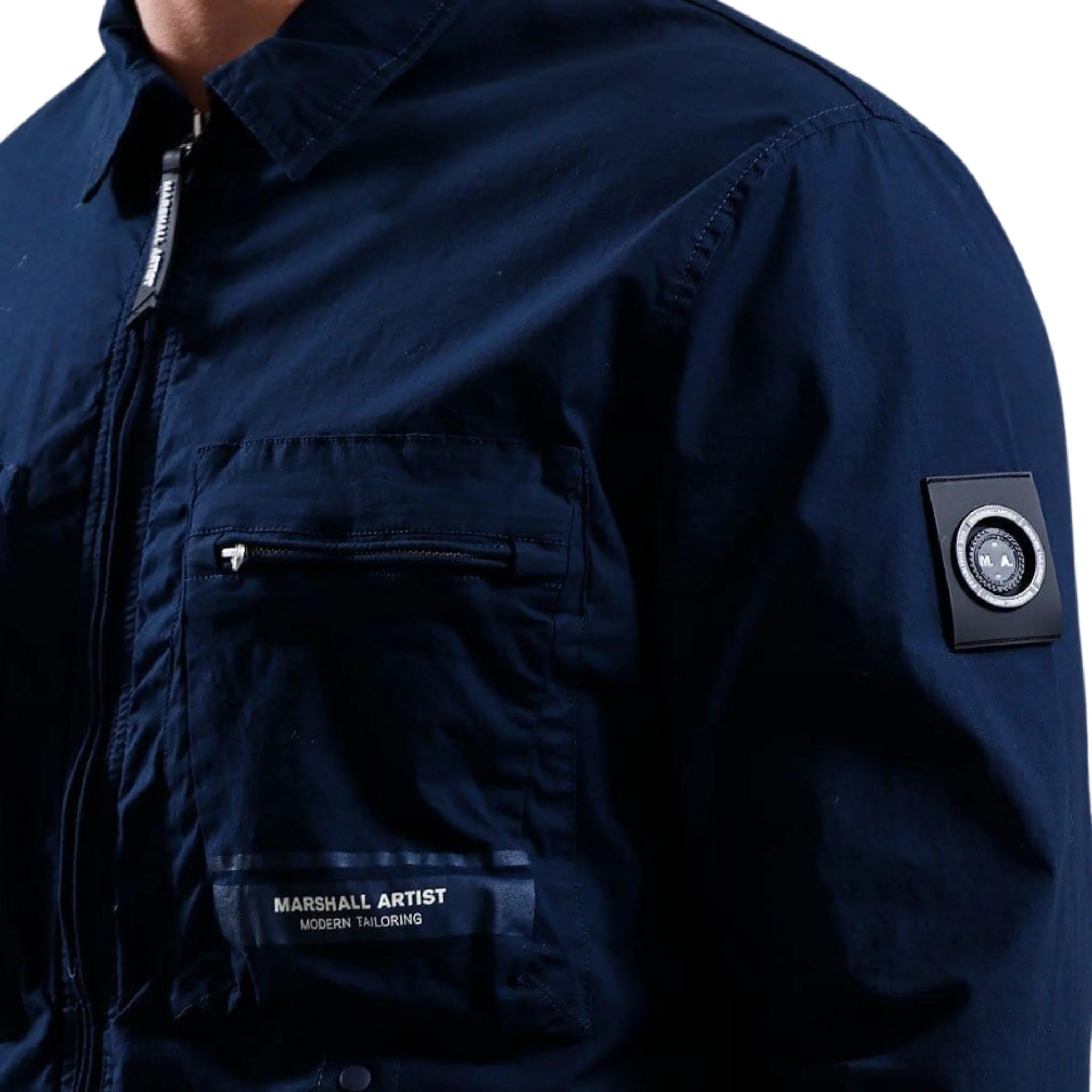 Mens Marshall Artist Navy Seafield Overshirt - Image 2