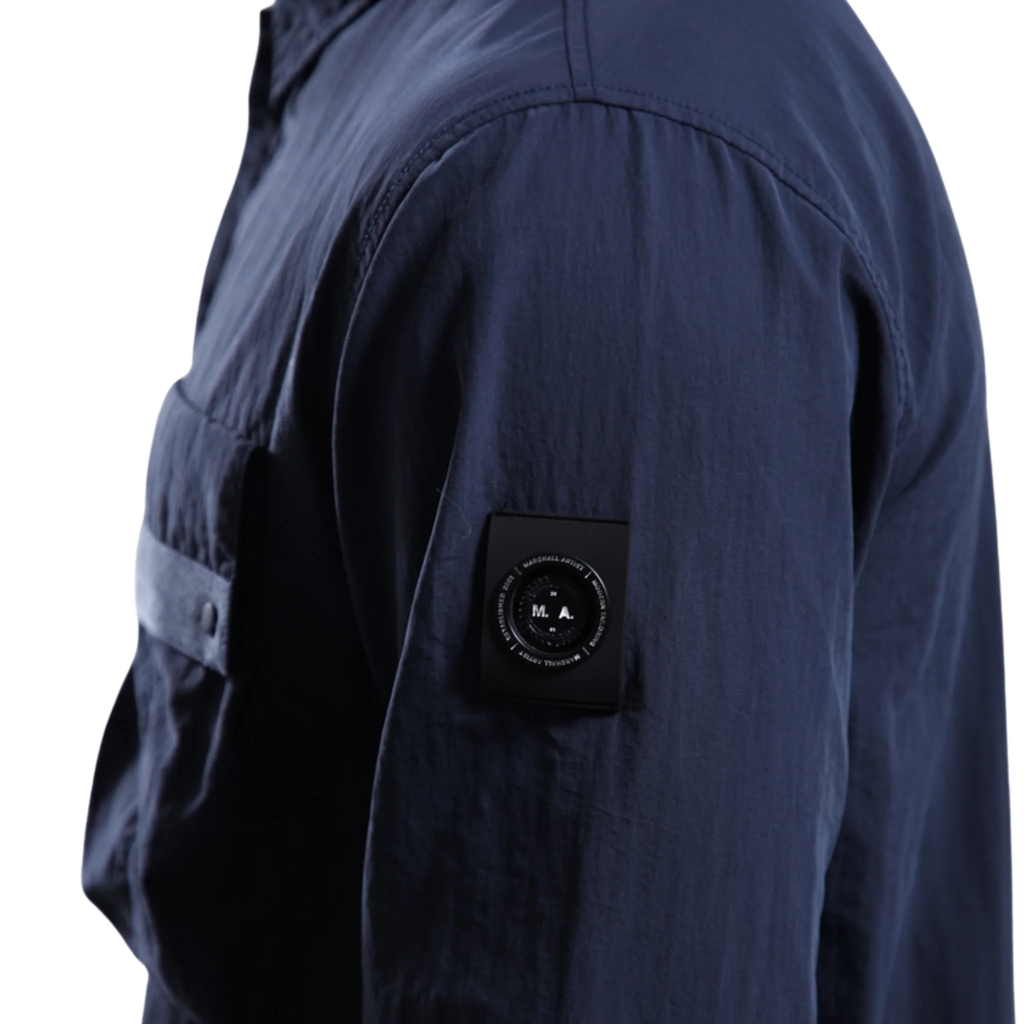 Mens Marshall Artist Navy Woodvale Overshirt - Image 3
