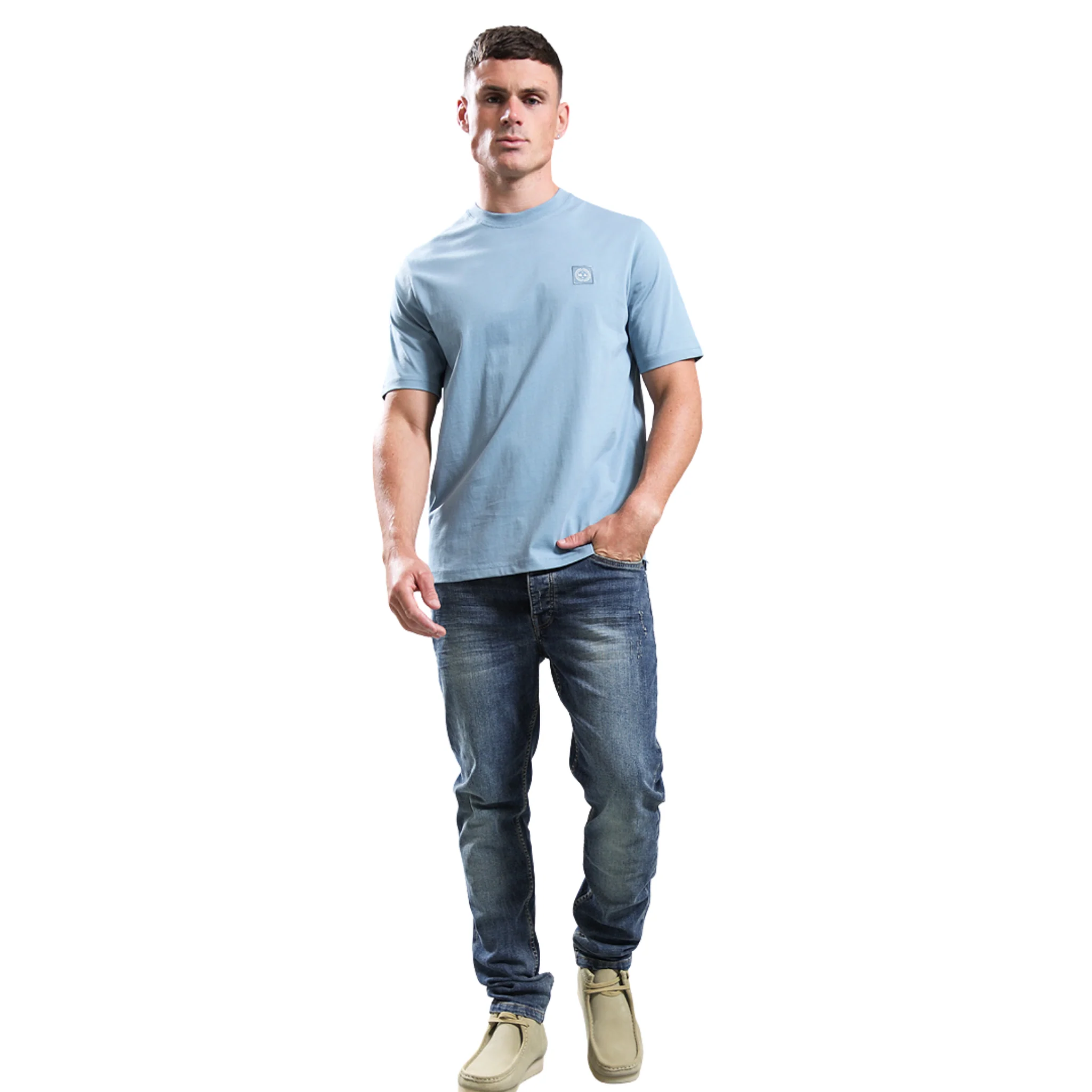 Mens Marshall Artist Steel Blue Foundation S/s T Shirt - Image 4