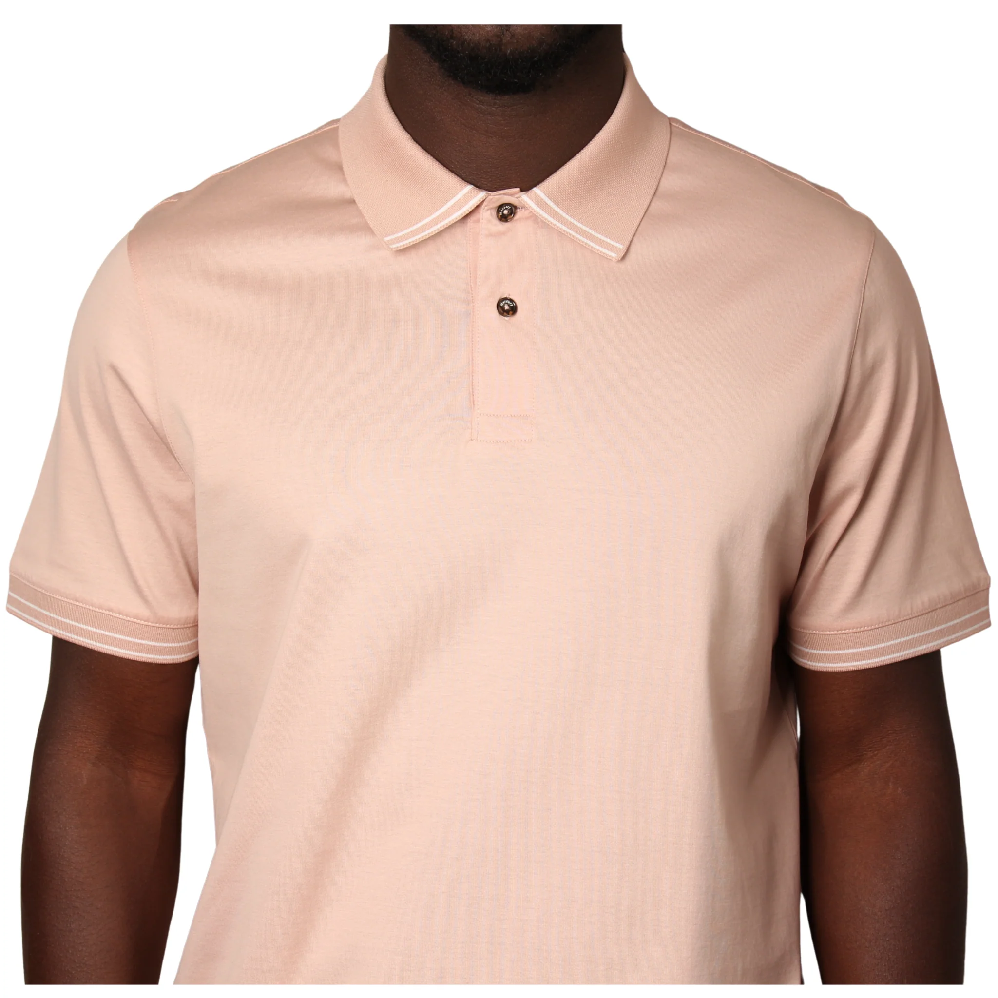 Mens Mercery Dusk Pink Clare Tipped S/s Polo Shirt - Image 3