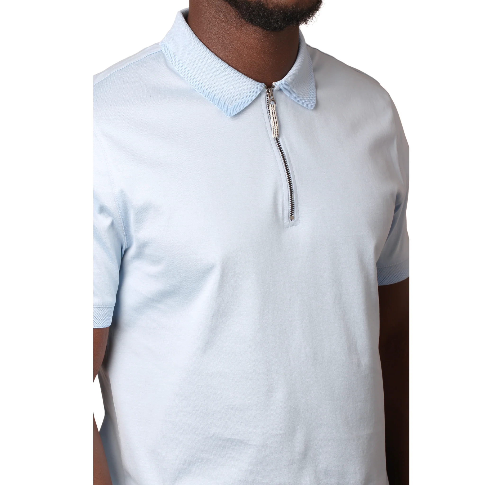 Mens Mercery Ice Water Regal Zip Neck S/s Polo Shirt - Image 3