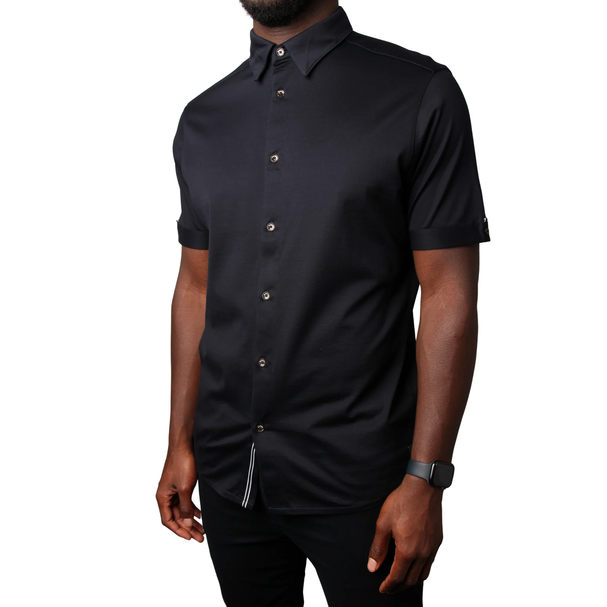 Mens Mercery Navy Enfield Lux Jersey S/s Shirt - Image 2