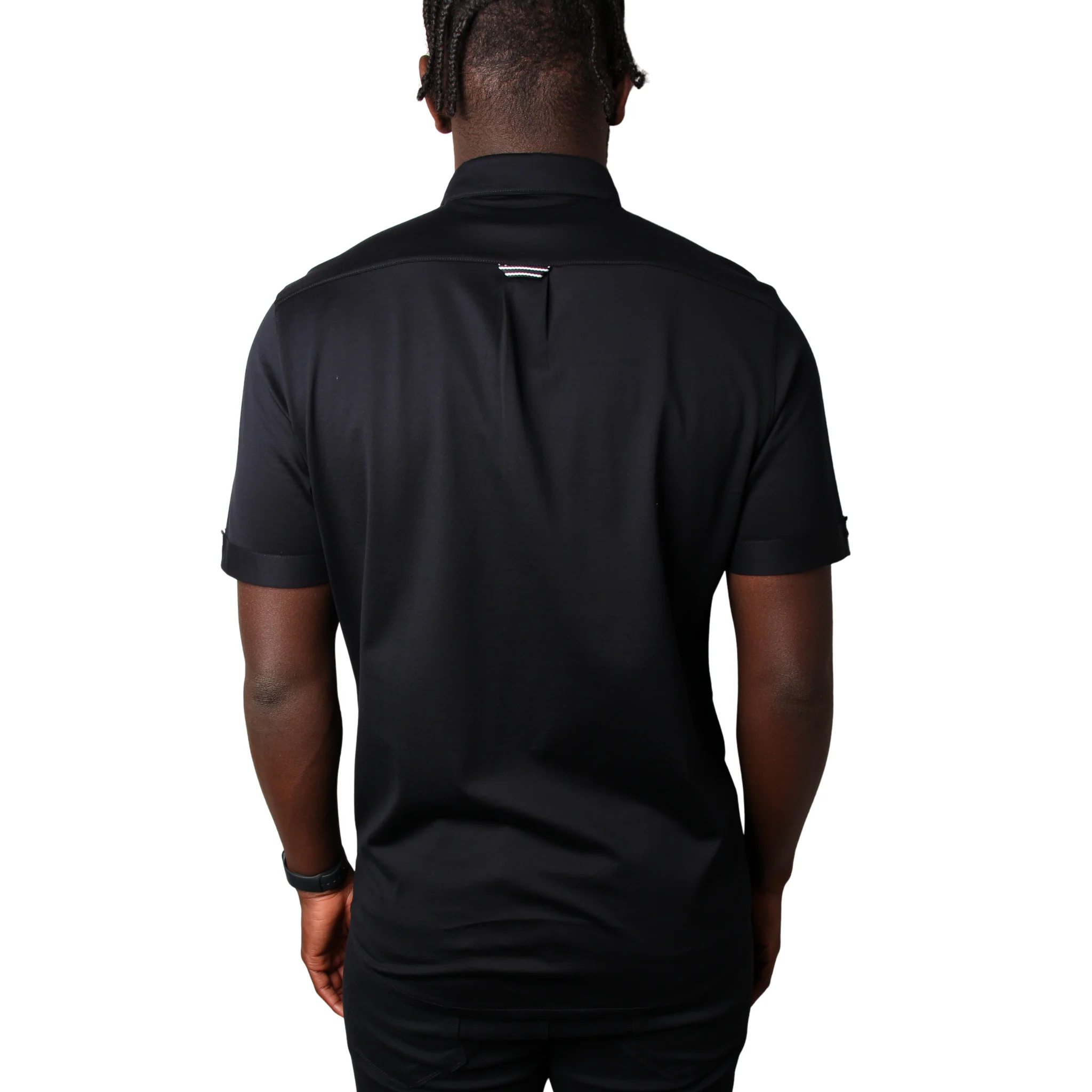 Mens Mercery Navy Enfield Lux Jersey S/s Shirt - Image 3
