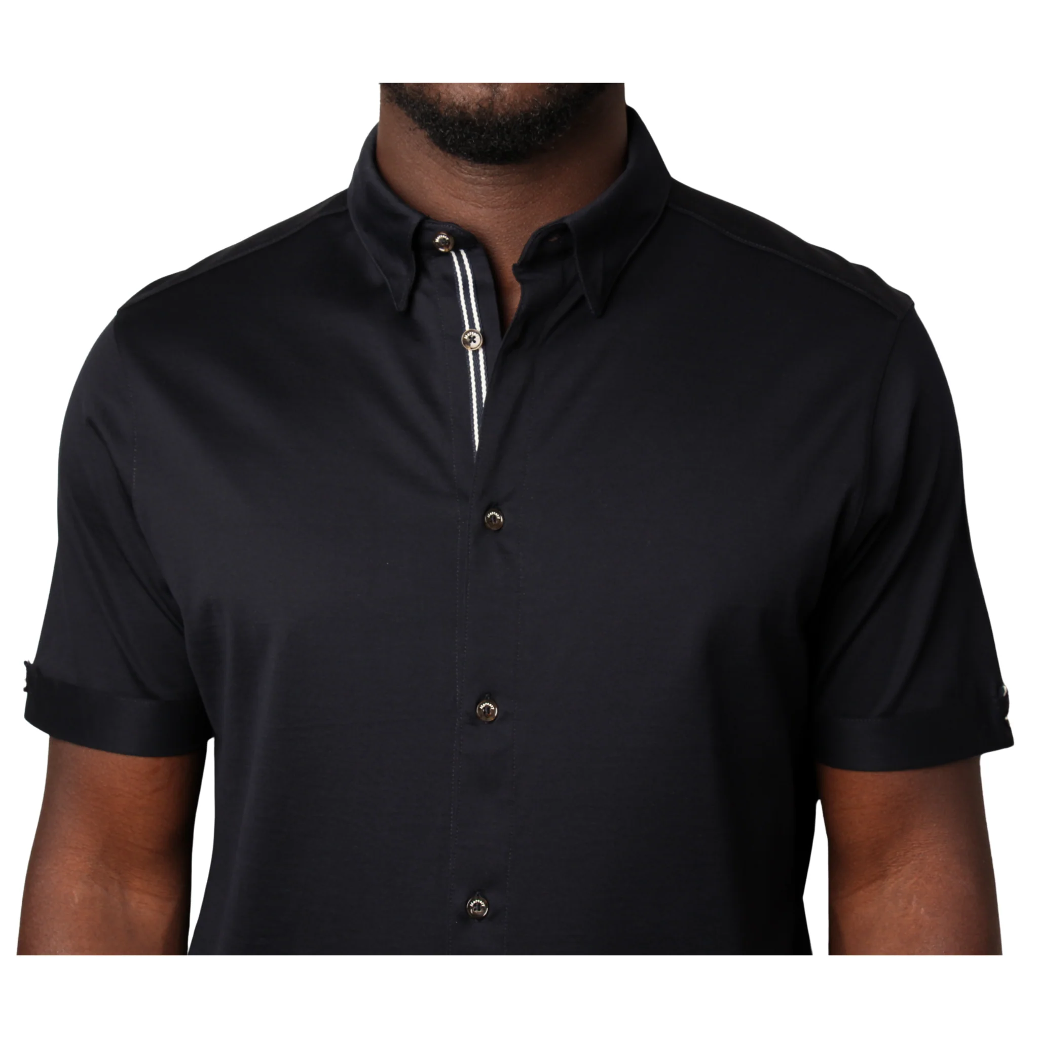 Mens Mercery Navy Enfield Lux Jersey S/s Shirt - Image 4