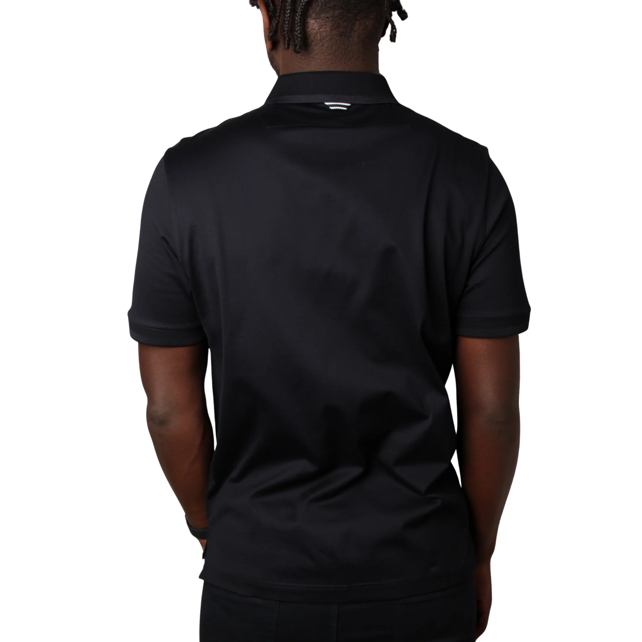 Mens Mercery Navy Regal Zip Neck S/s Polo Shirt - Image 2