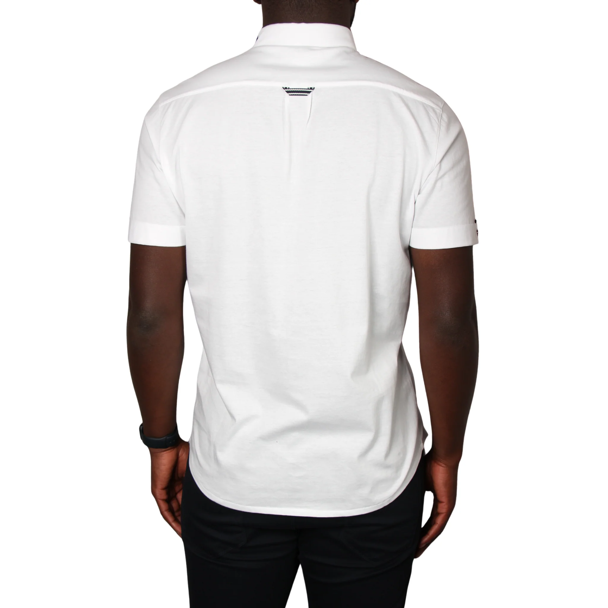 Mens Mercery Optic White Enfield Lux Jersey S/s Shirt - Image 2
