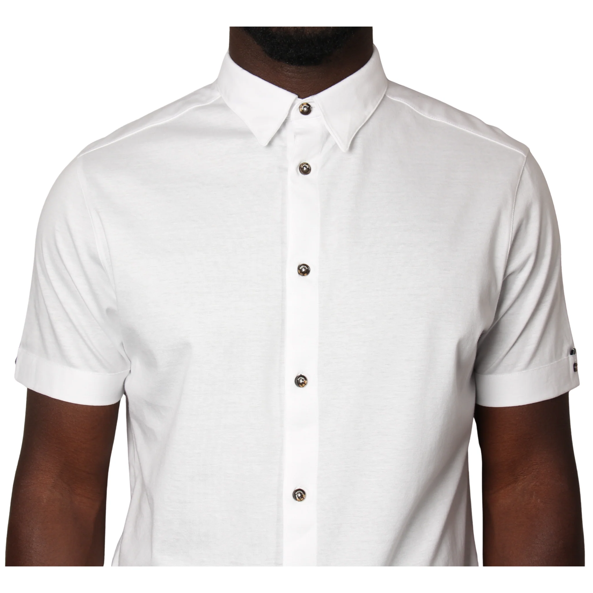 Mens Mercery Optic White Enfield Lux Jersey S/s Shirt - Image 3
