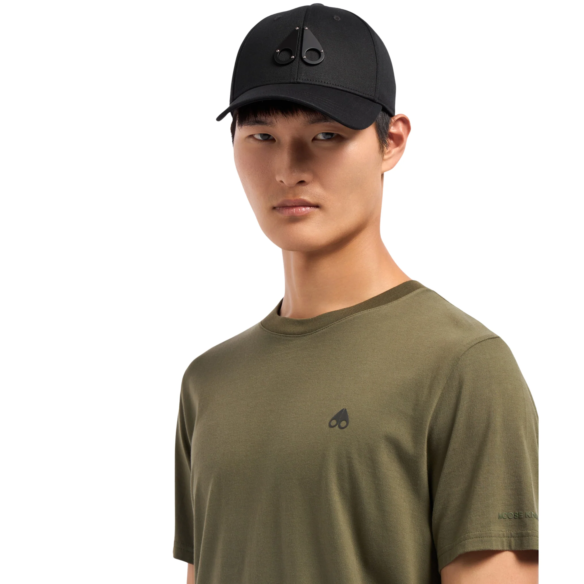Mens Moose Knuckles Black/Black Logo Icon Cap - Image 3