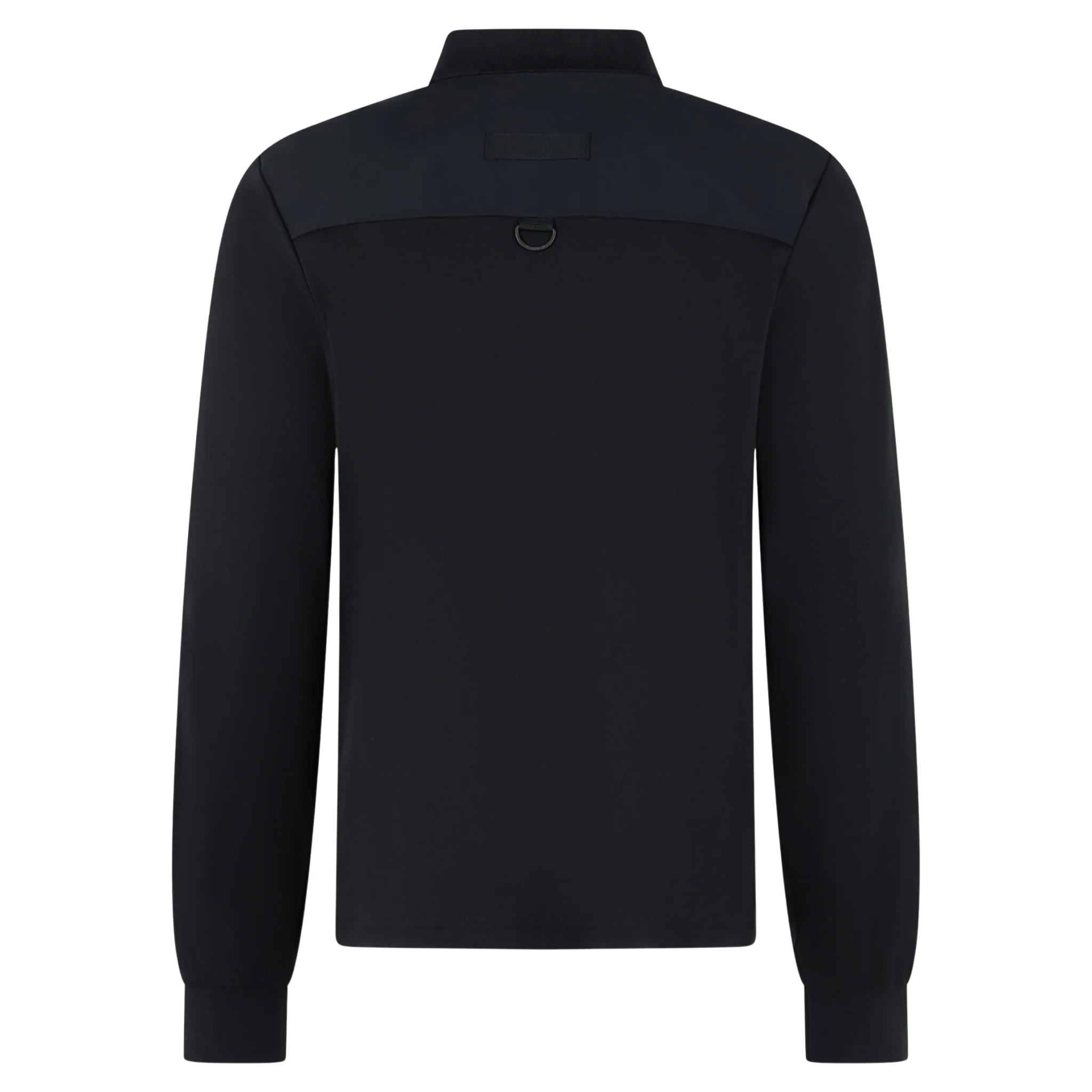 Mens Moose Knuckles Black Dalon L/s Polo Shirt - Image 2