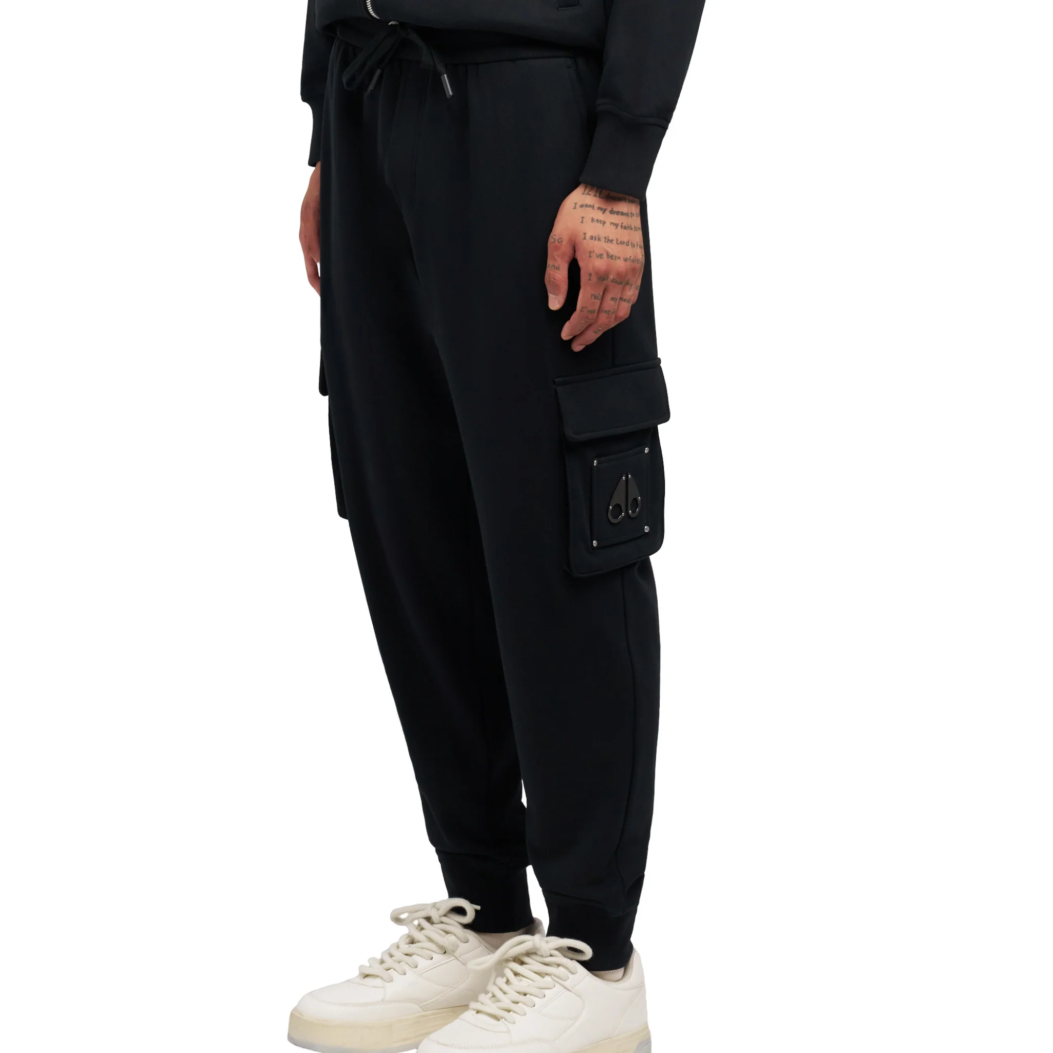 Mens Moose Knuckles Black Hartsfield Cargo Joggers - Image 3