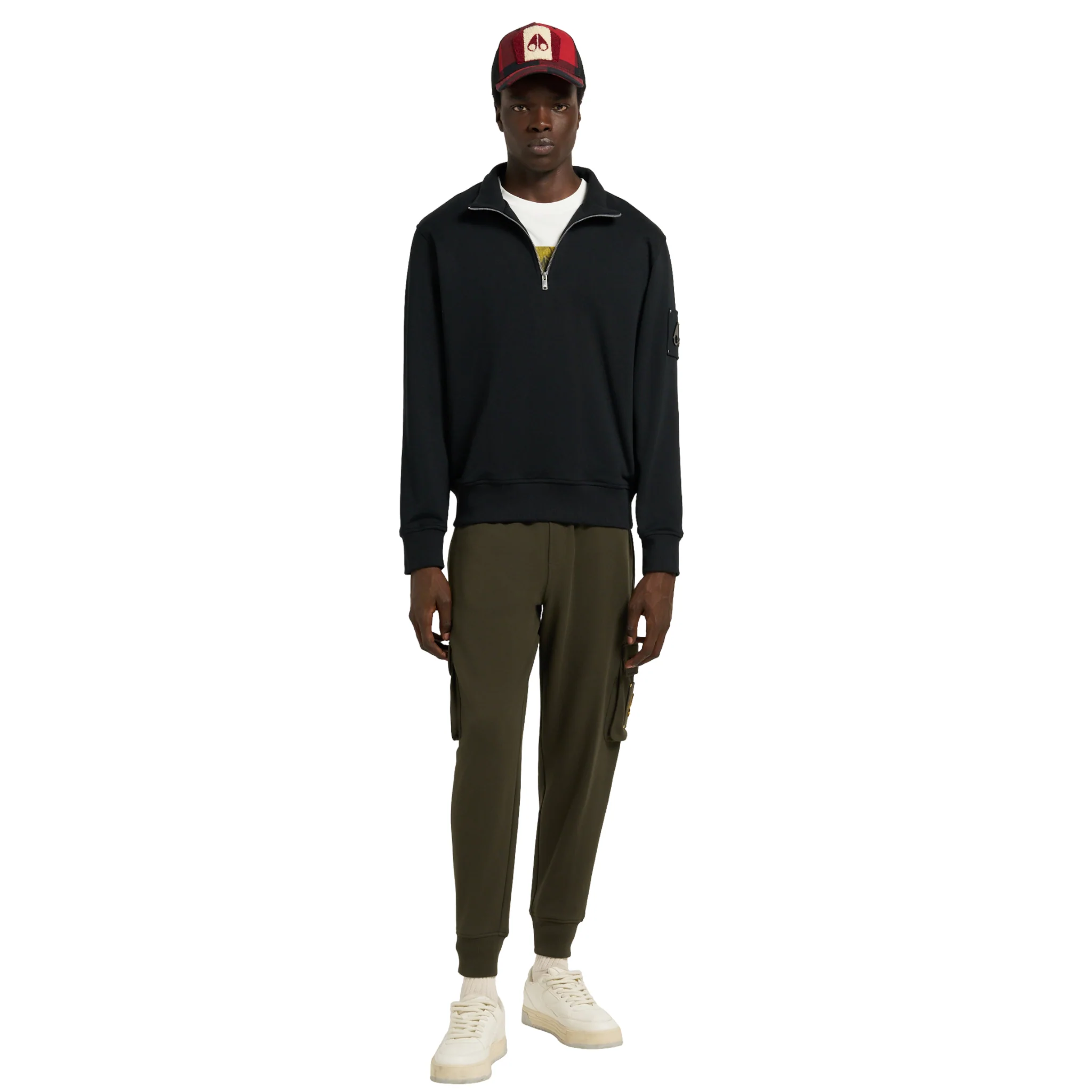Mens Moose Knuckles Black Hartsfield Half Zip Sweatshirt - Image 4