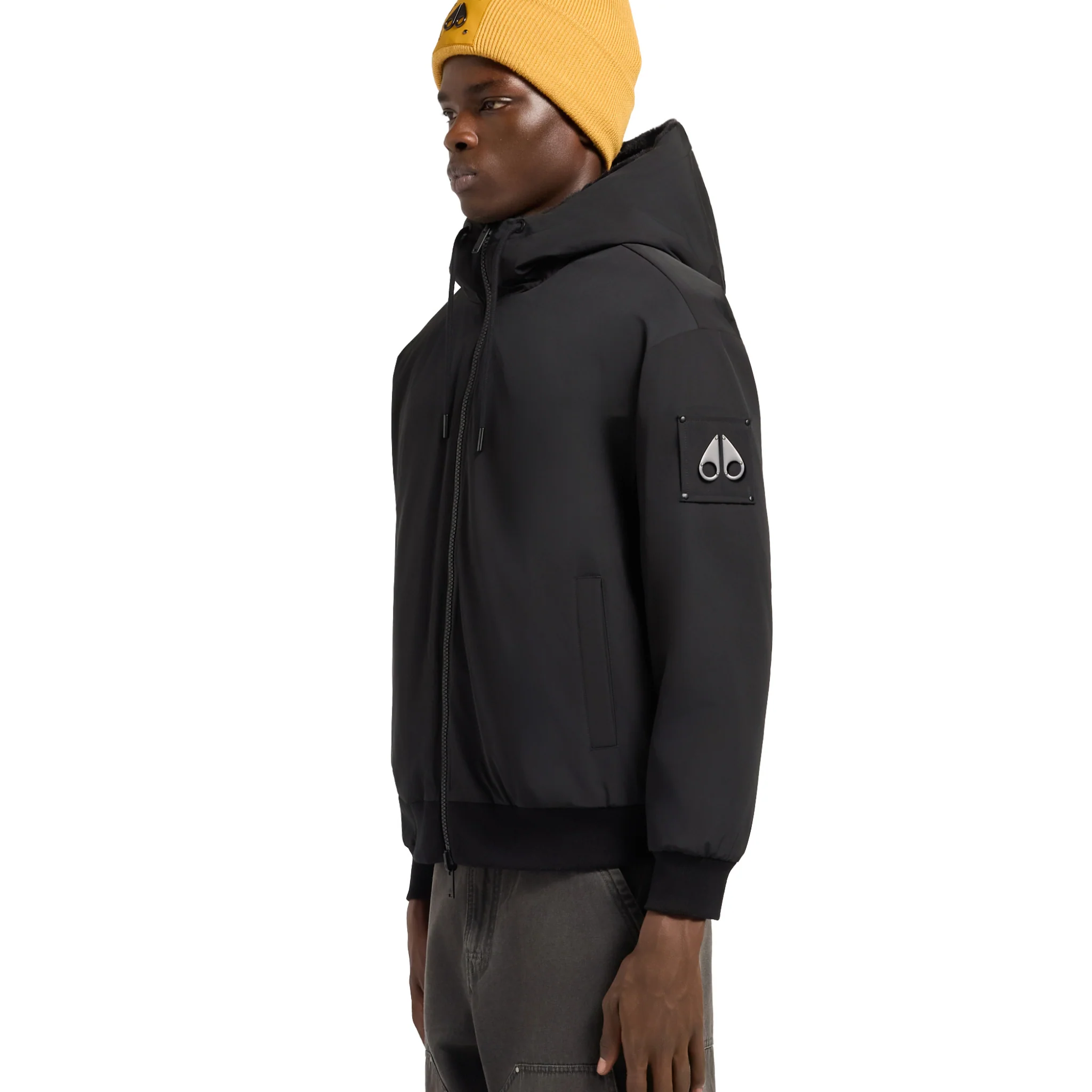 Mens Moose Knuckles Black Roland Reverse Bunny Jacket - Image 3