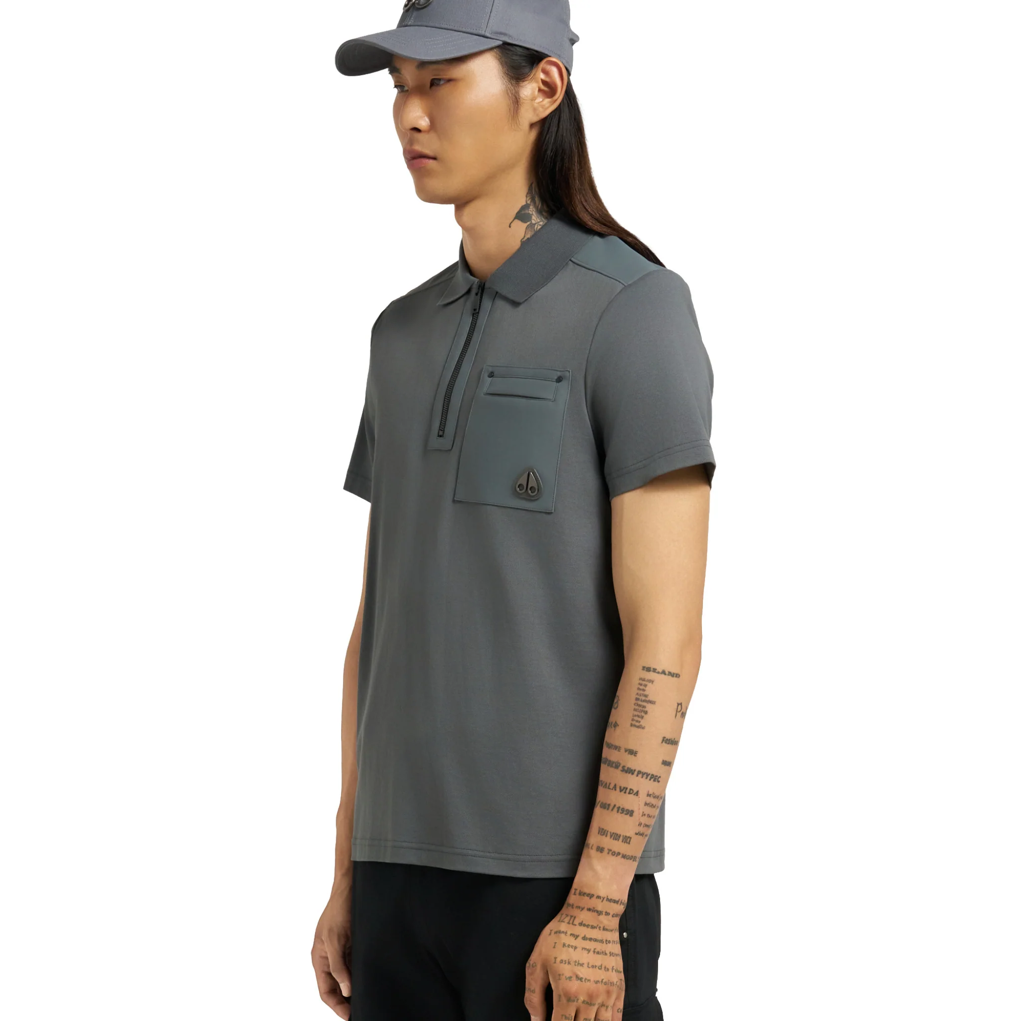 Mens Moose Knuckles Cement Dalon S/s Polo Shirt - Image 5