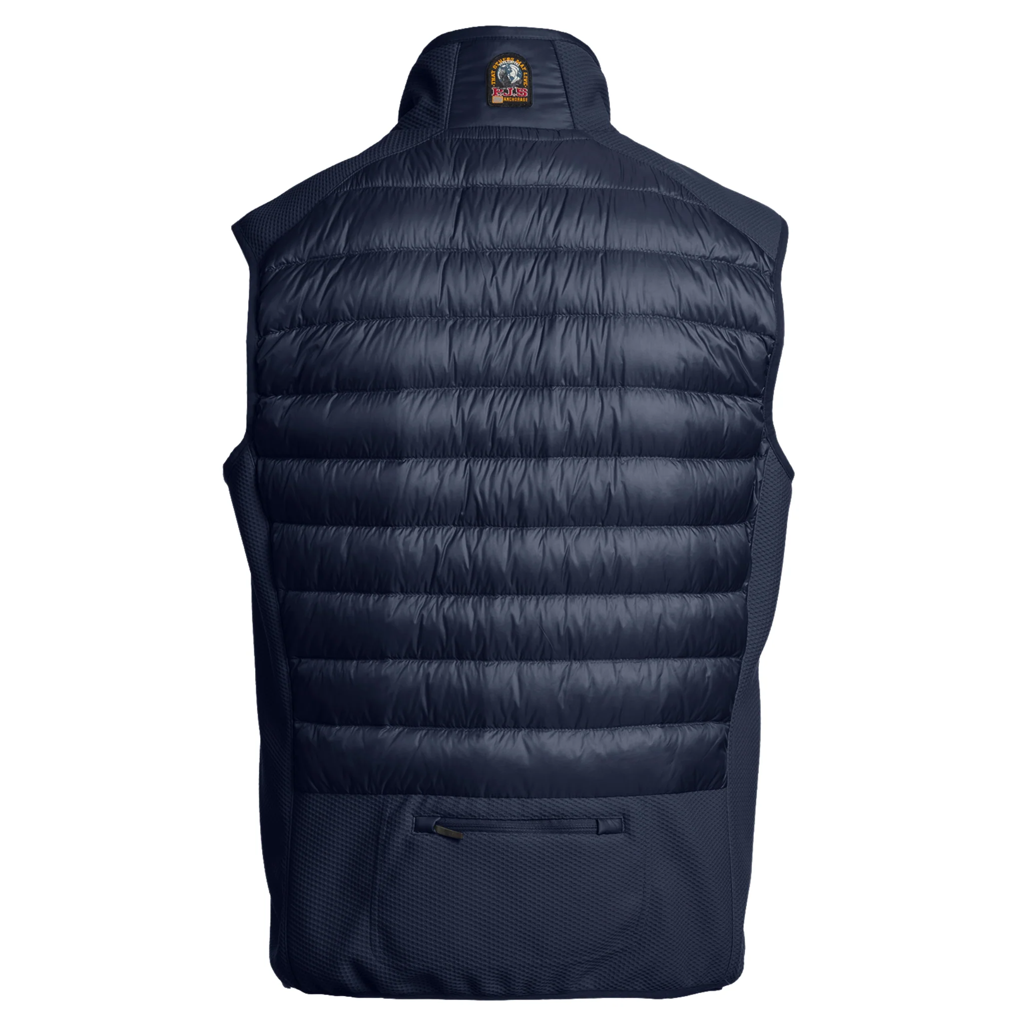 Mens Parajumpers Blue Navy Zavier Hybrid Gilet - Image 3