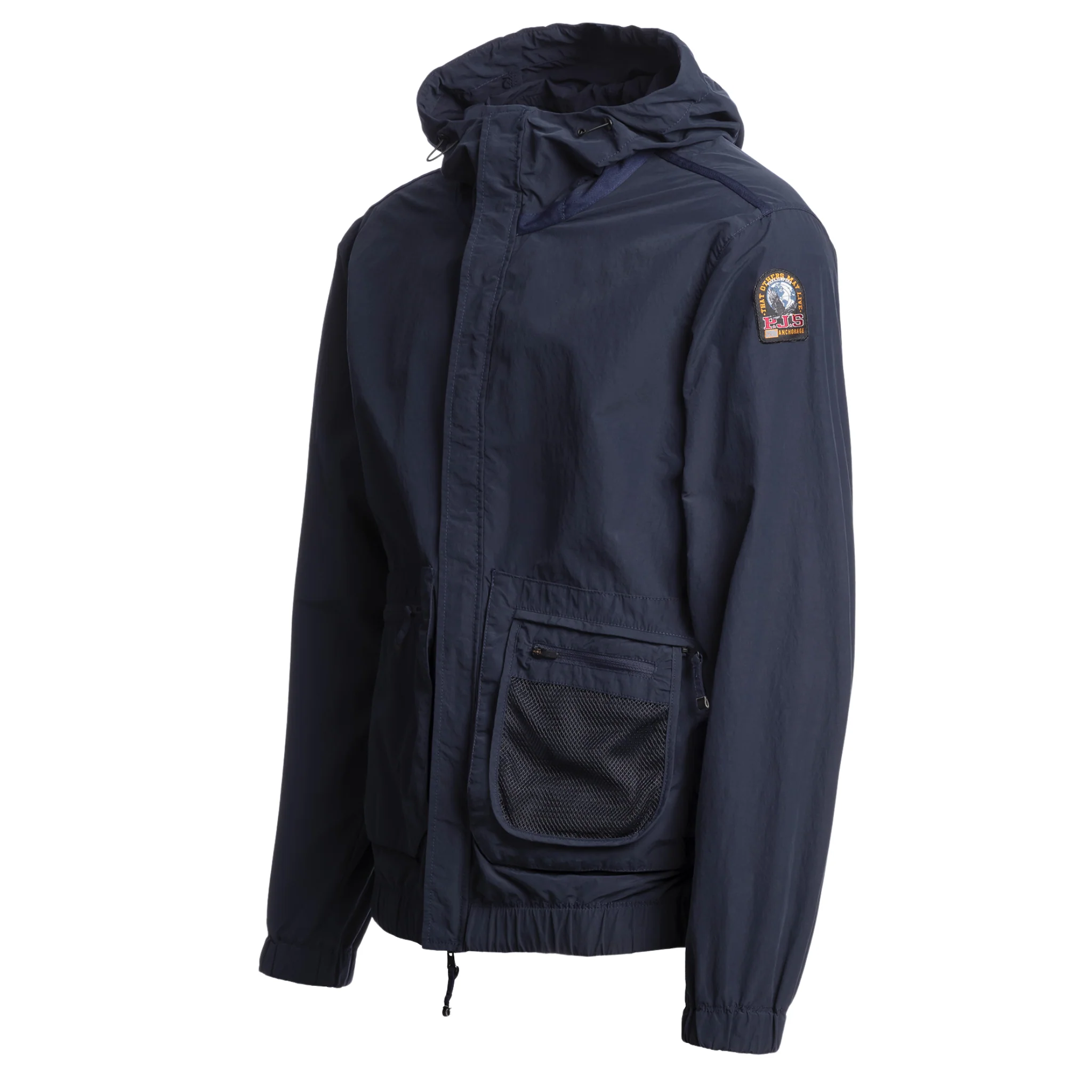 Mens Parajumpers Blue Navy Rube Hooded Jacket - Image 3