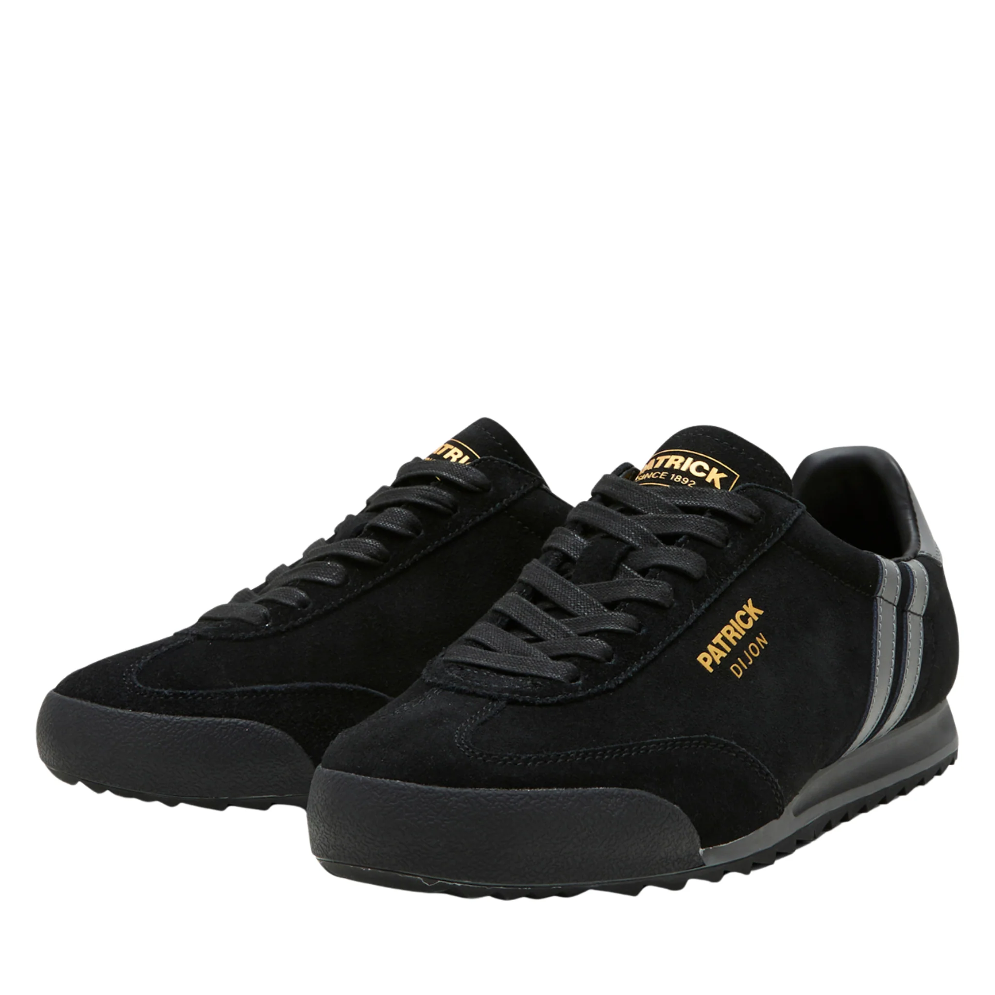 Mens Patrick Black/Charcoal Dijon Trainers - Image 2