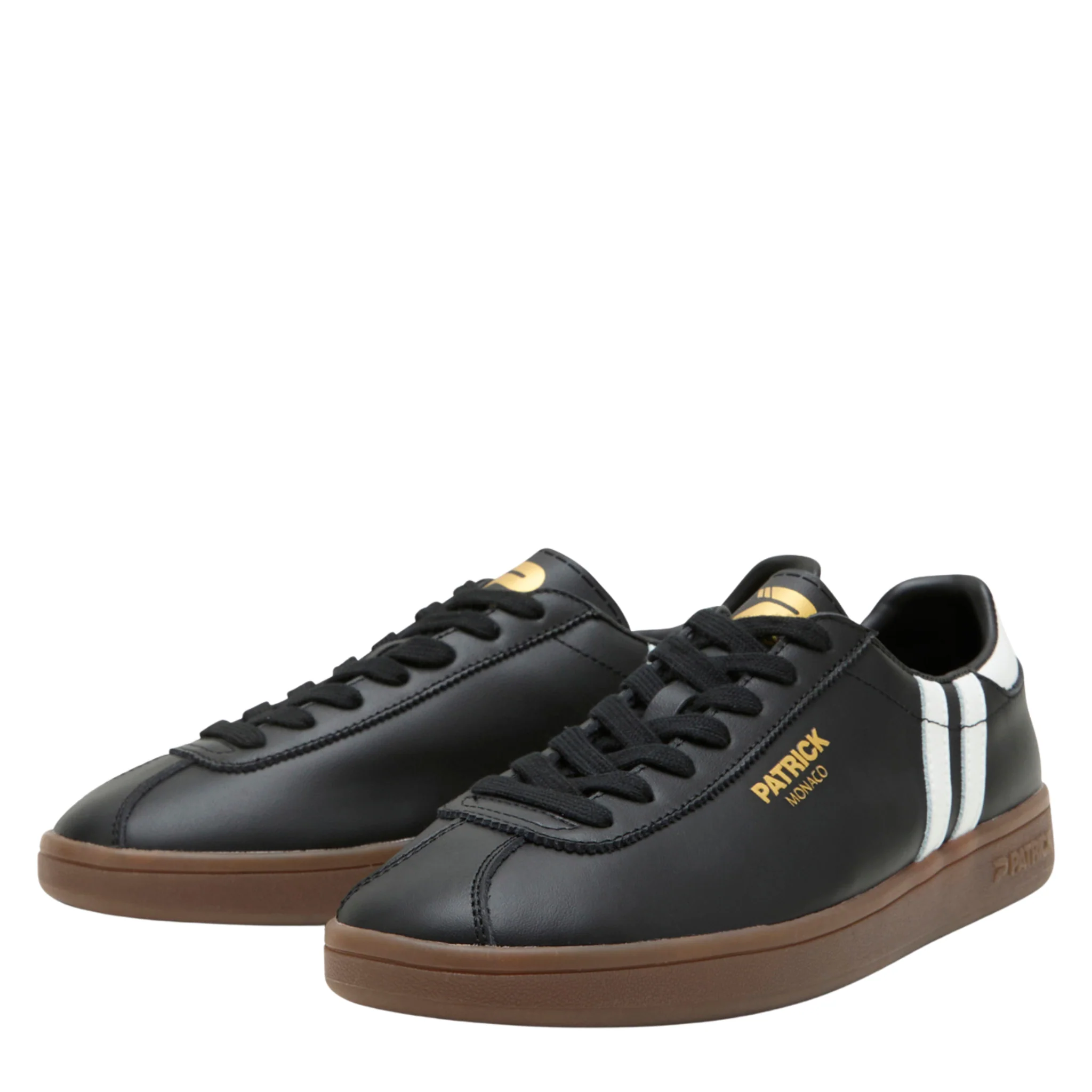 Mens Patrick Black/White/Gum Monaco Trainers - Image 2