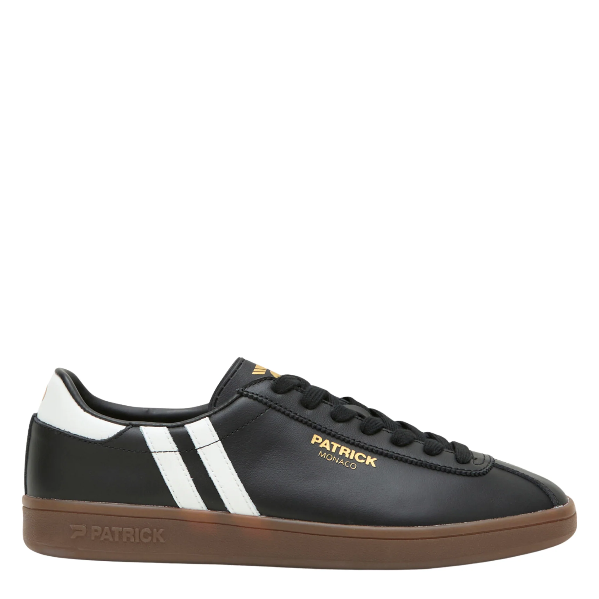 Mens Patrick Black/White/Gum Monaco Trainers - Image 3