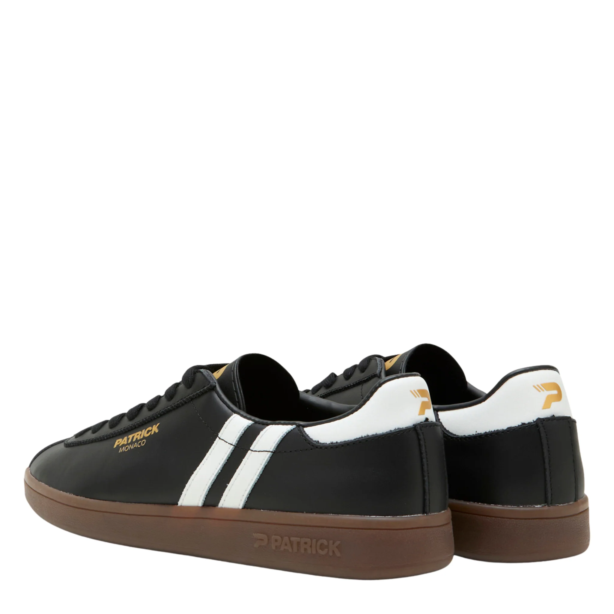 Mens Patrick Black/White/Gum Monaco Trainers - Image 4