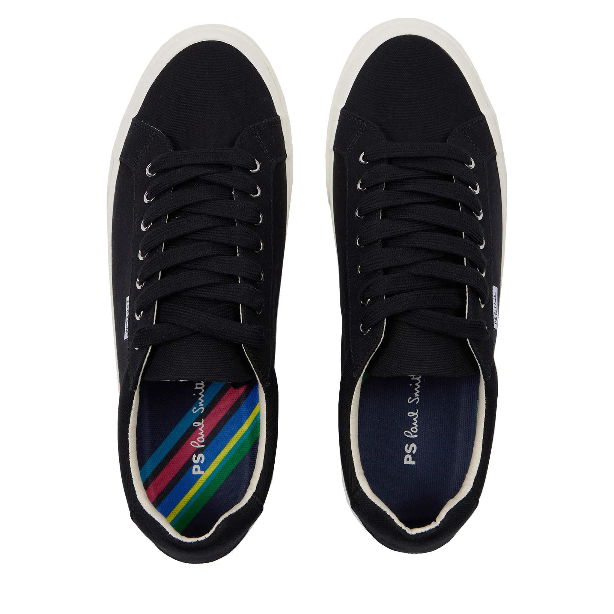 Mens Paul Smith Black Amos Canvas Trainers - Image 3