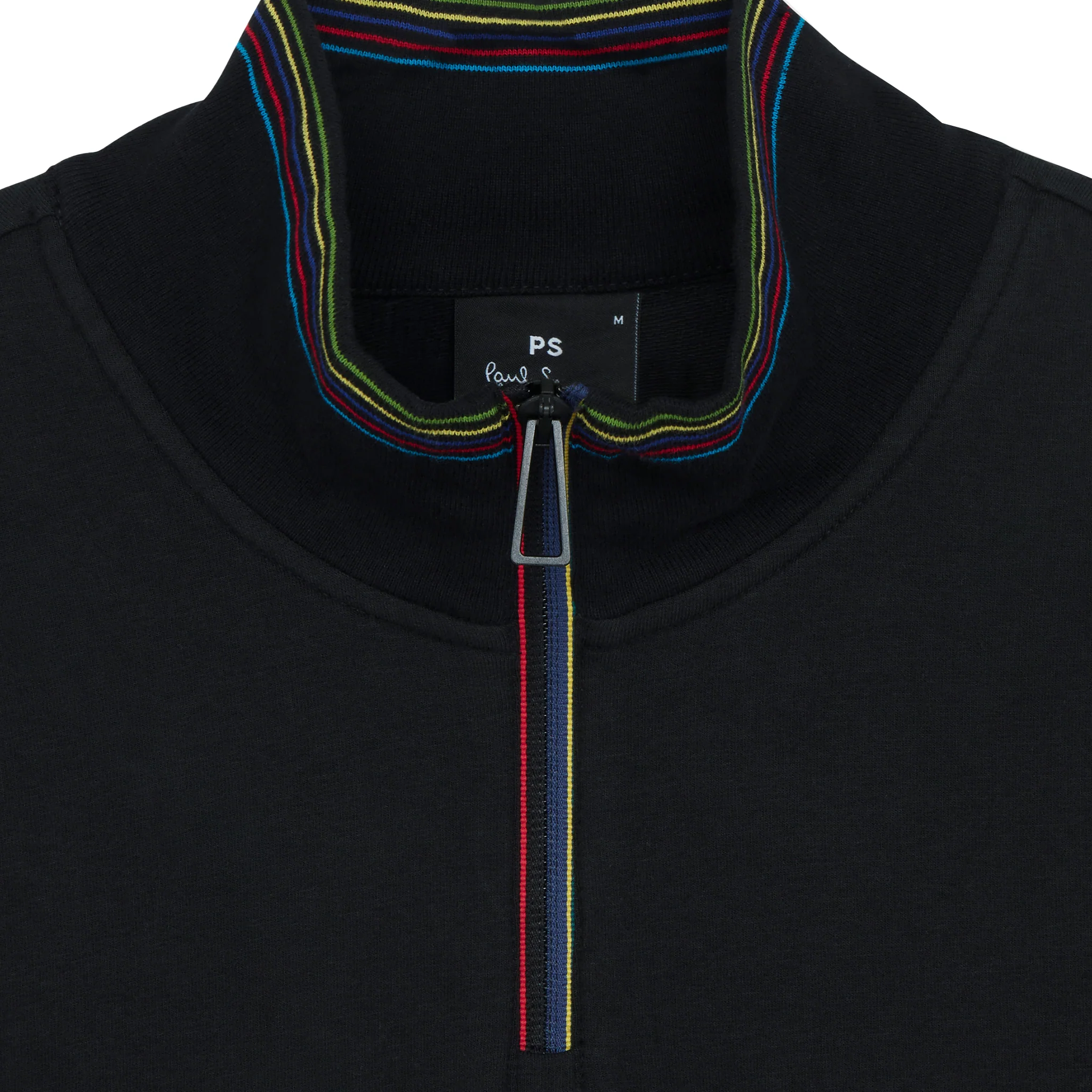 Mens Paul Smith Black Sports Stripe 1/2 Zip Sweat - Image 2