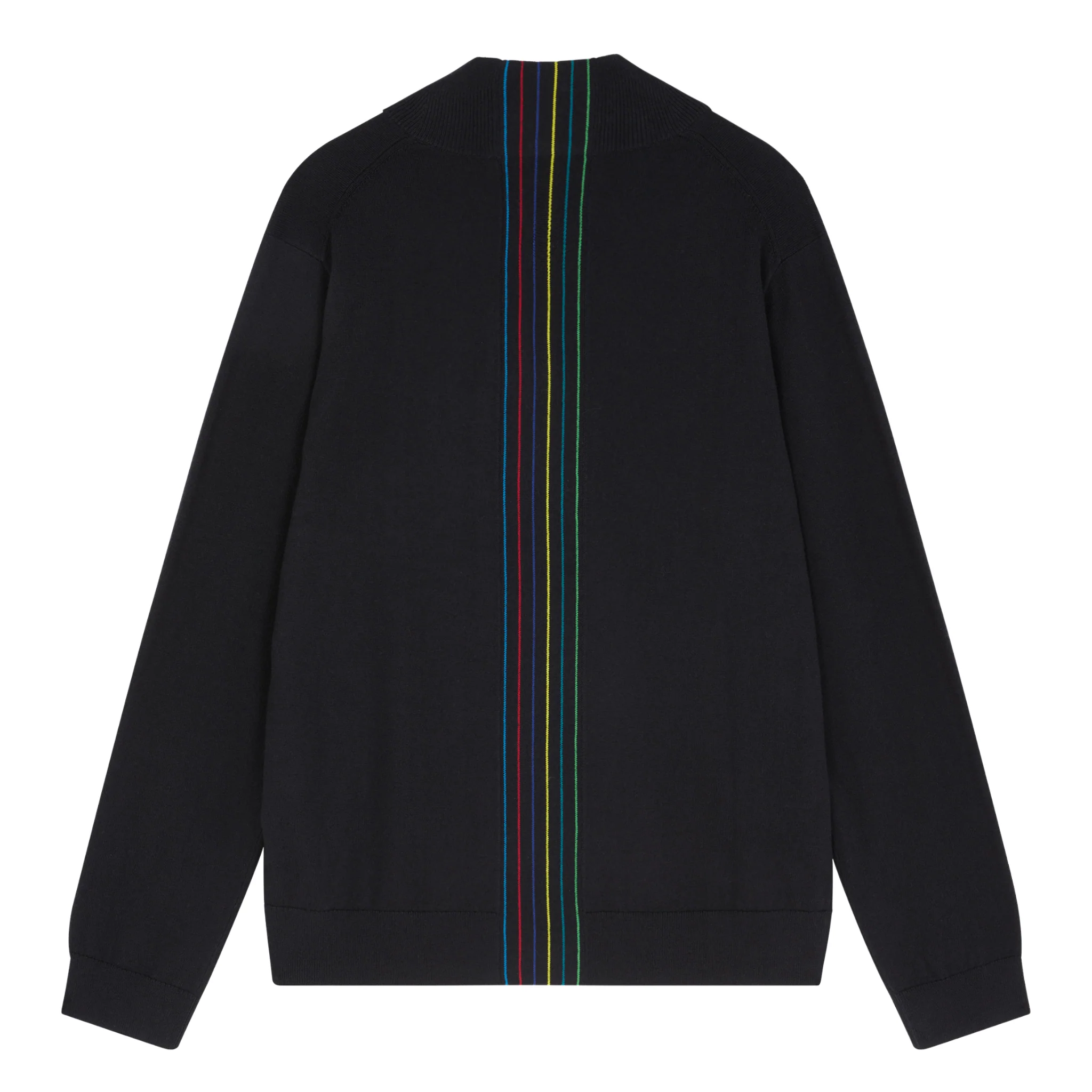 Mens Paul Smith Black Sports Stripe Half Zip Knit Jumper - Image 3