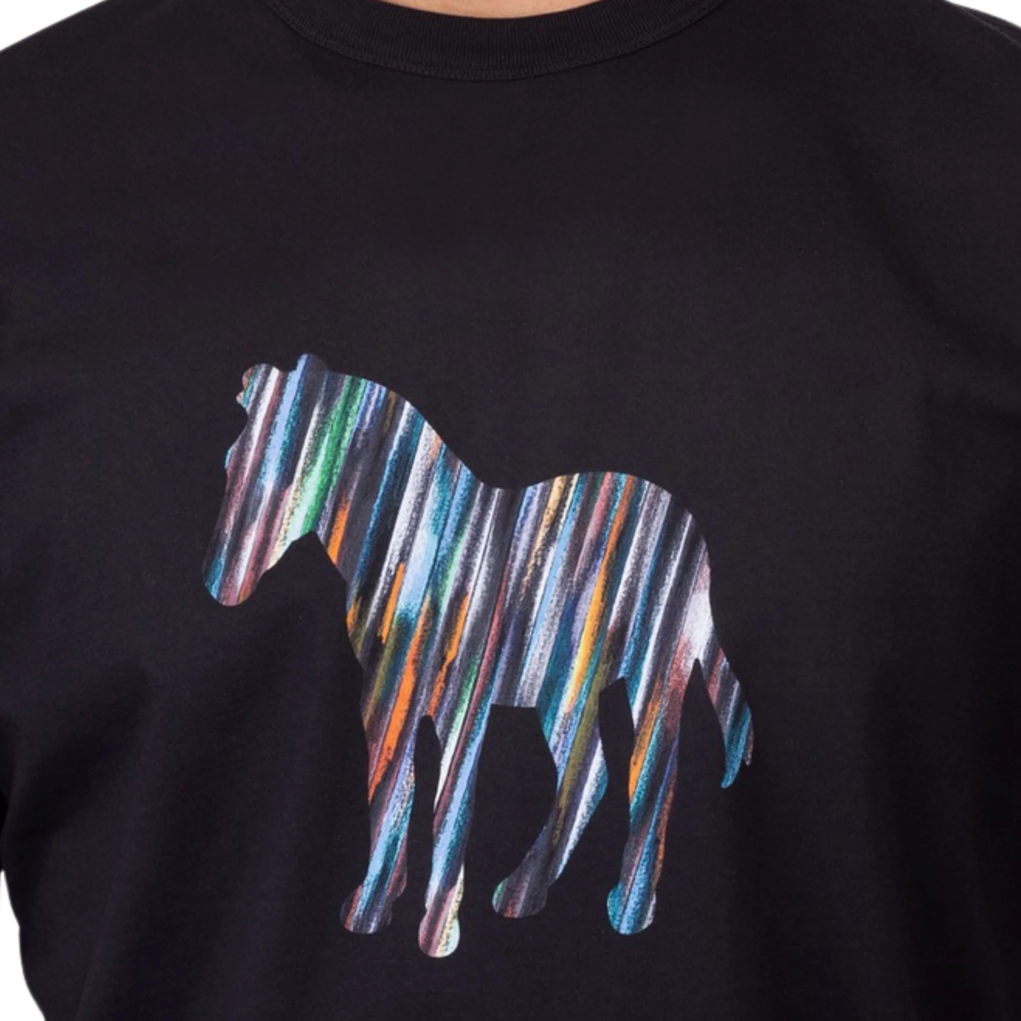 Mens Paul Smith Black Zebra Colour Stripe S/s T Shirt - Image 2