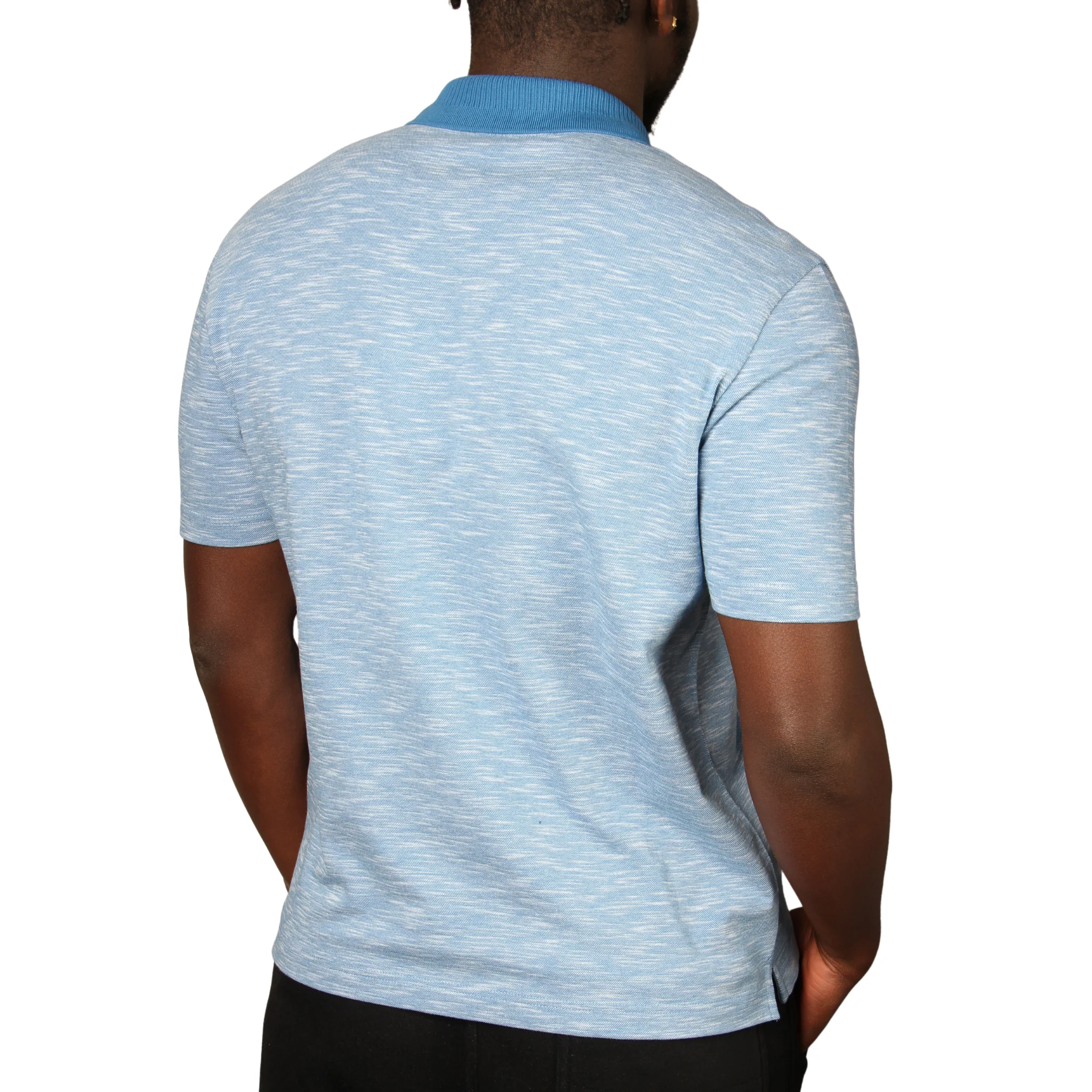 Mens Paul Smith Blue Button Front S/s Polo Shirt - Image 2