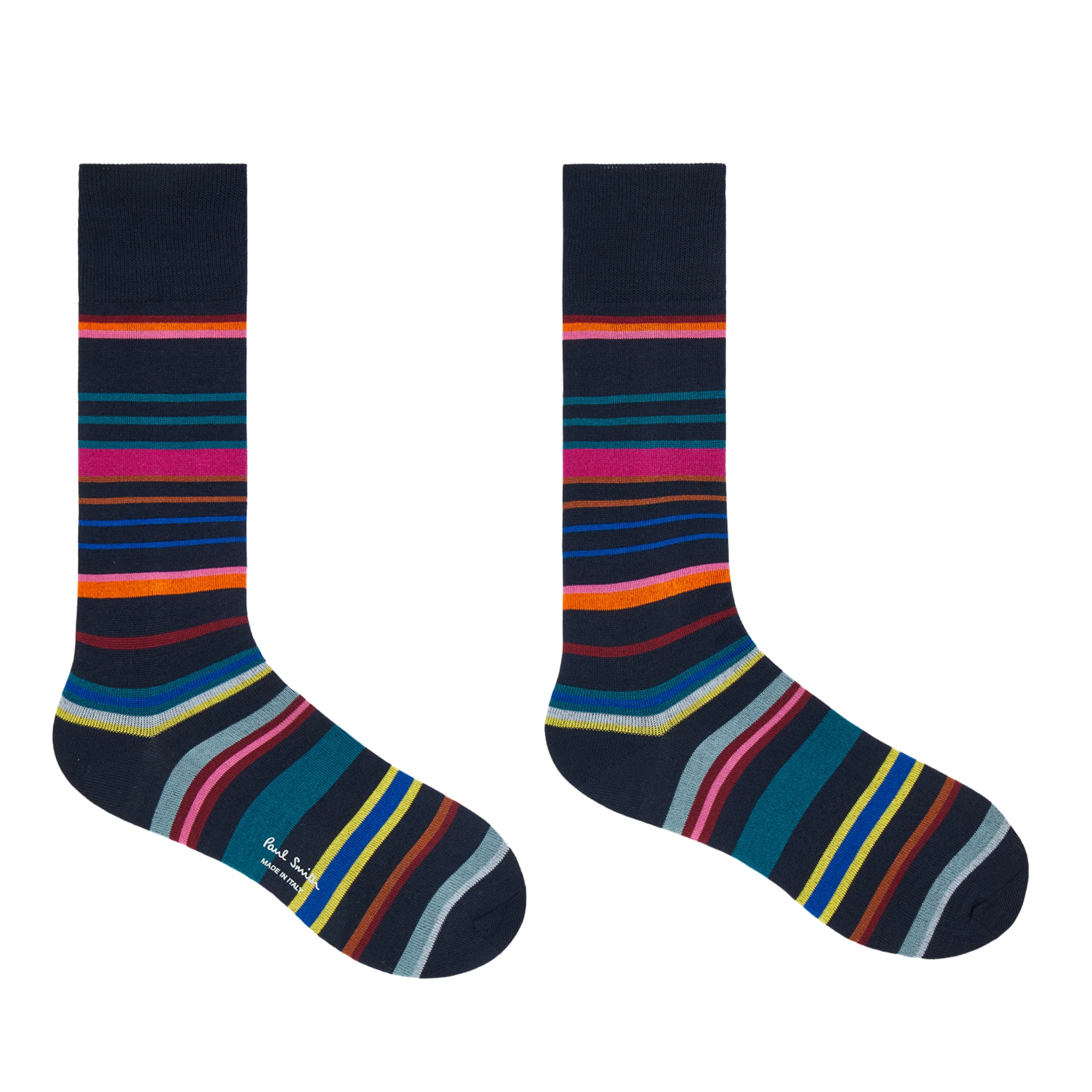Mens Paul Smith Blue Multi Lewis Stripe Socks - Image 2
