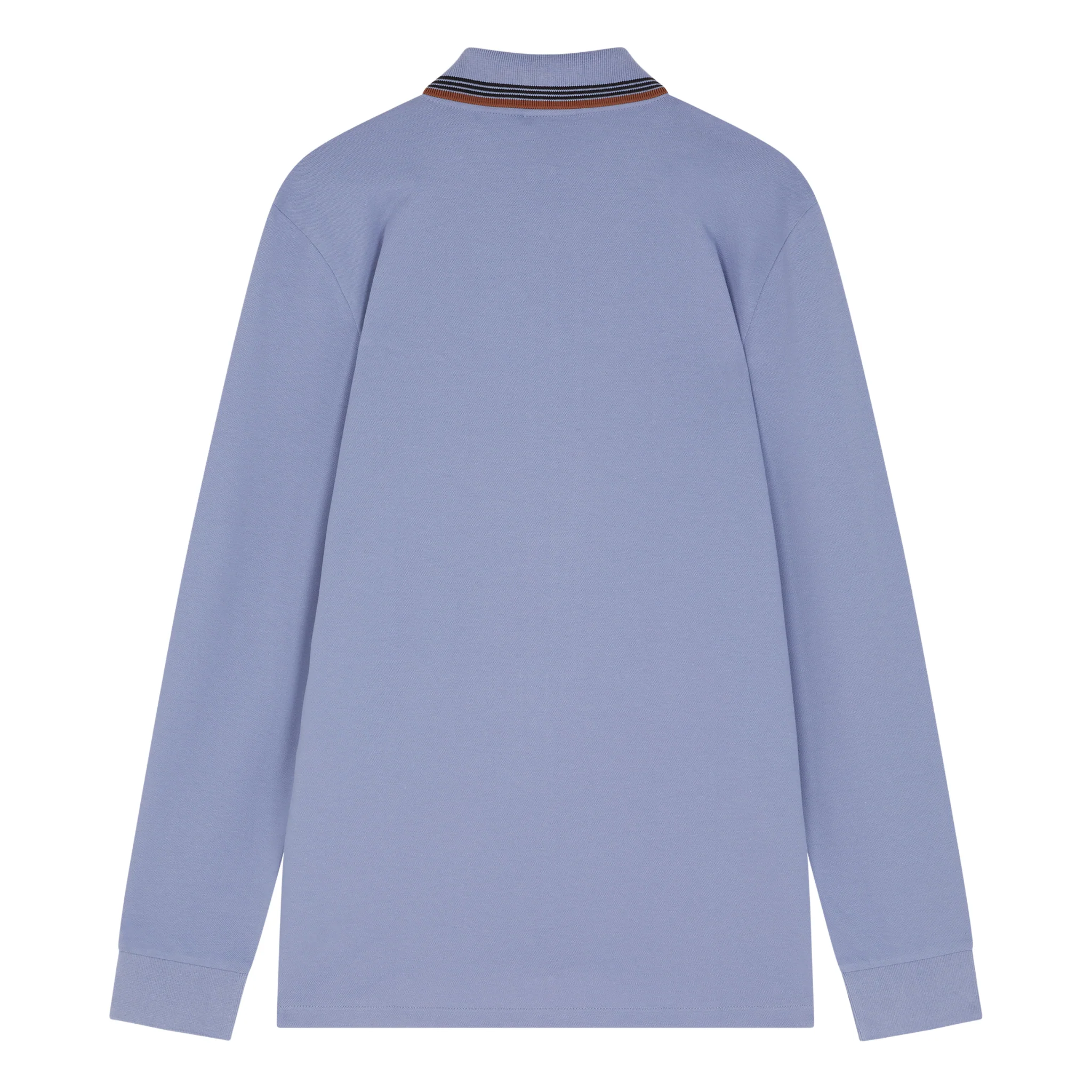 Mens Paul Smith Blue Purple Full Zip Reg Fit L/s Polo Shirt - Image 3