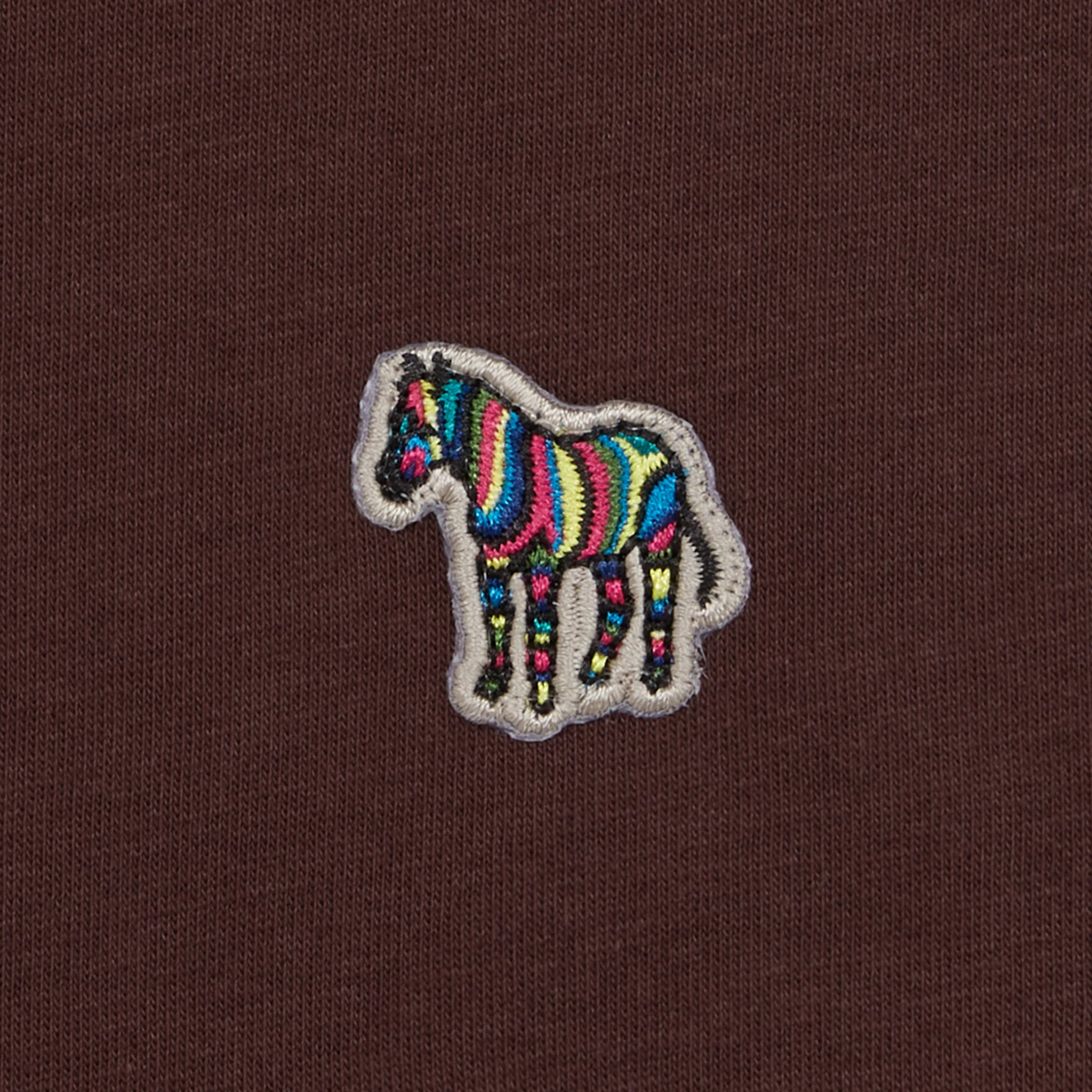 Mens Paul Smith Burgundy Zebra Badge Reg Fit S/s T Shirt - Image 2