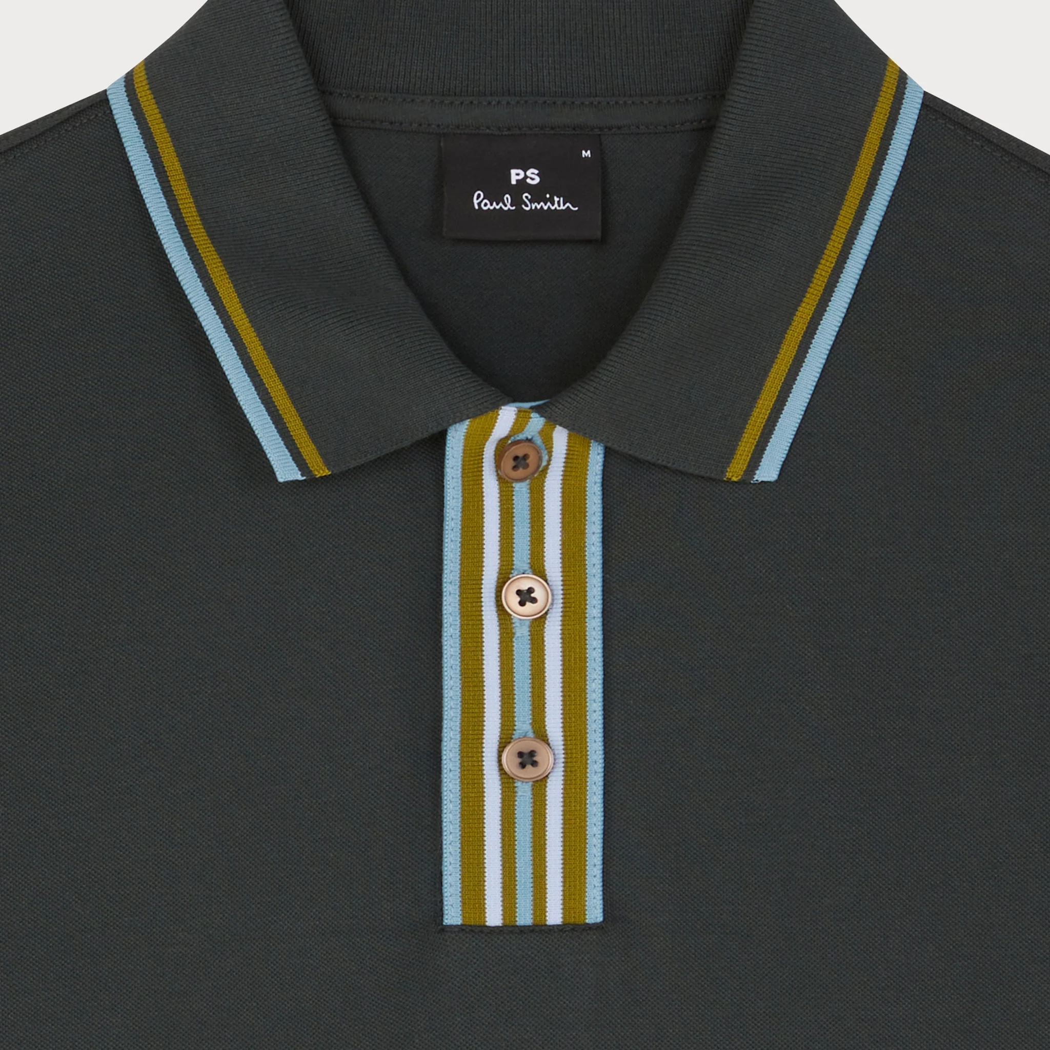 Mens Paul Smith Green Tipped Placket Reg Fit S/s Polo Shirt - Image 2