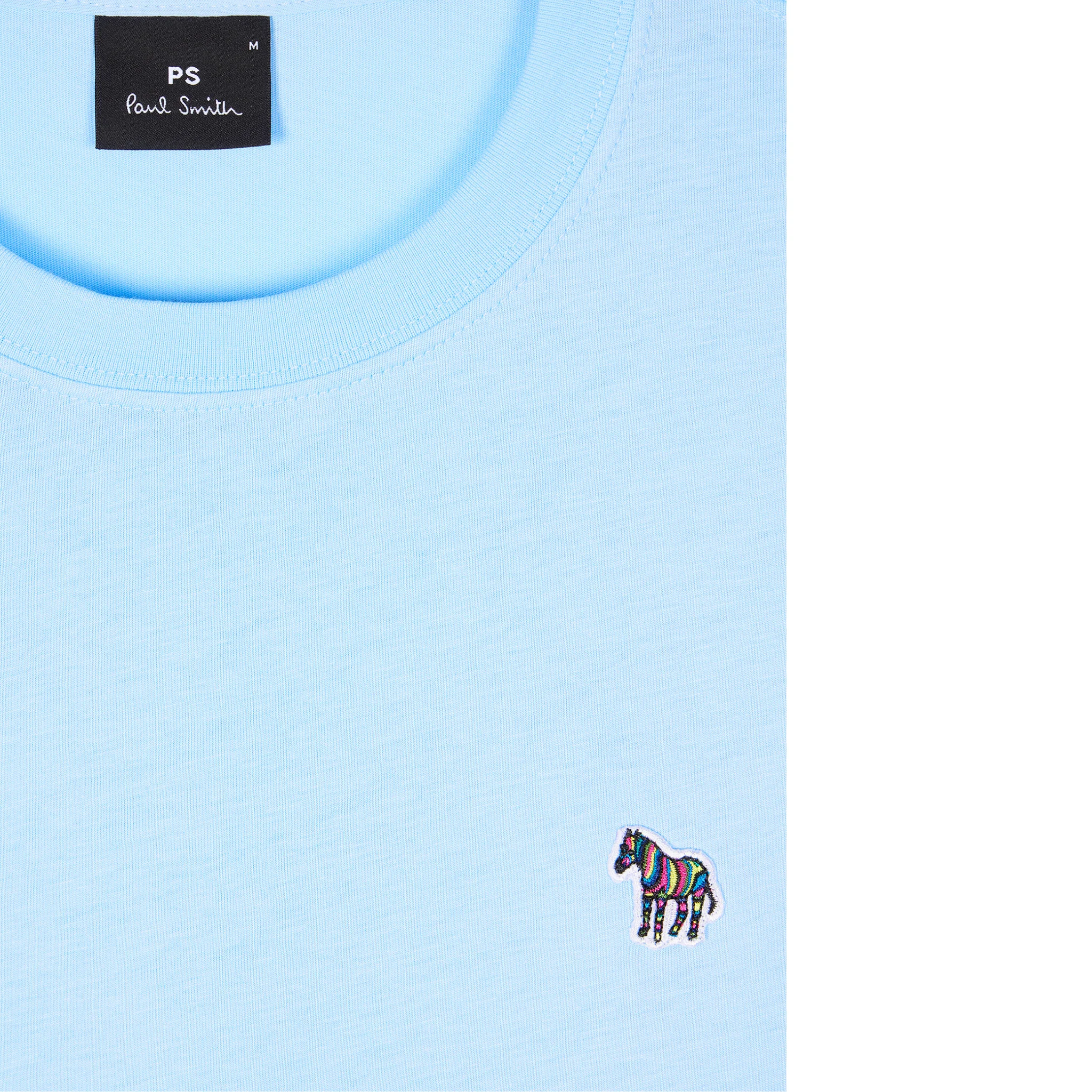 Mens Paul Smith Light Blue Zebra Badge Reg Fit S/s T Shirt - Image 2