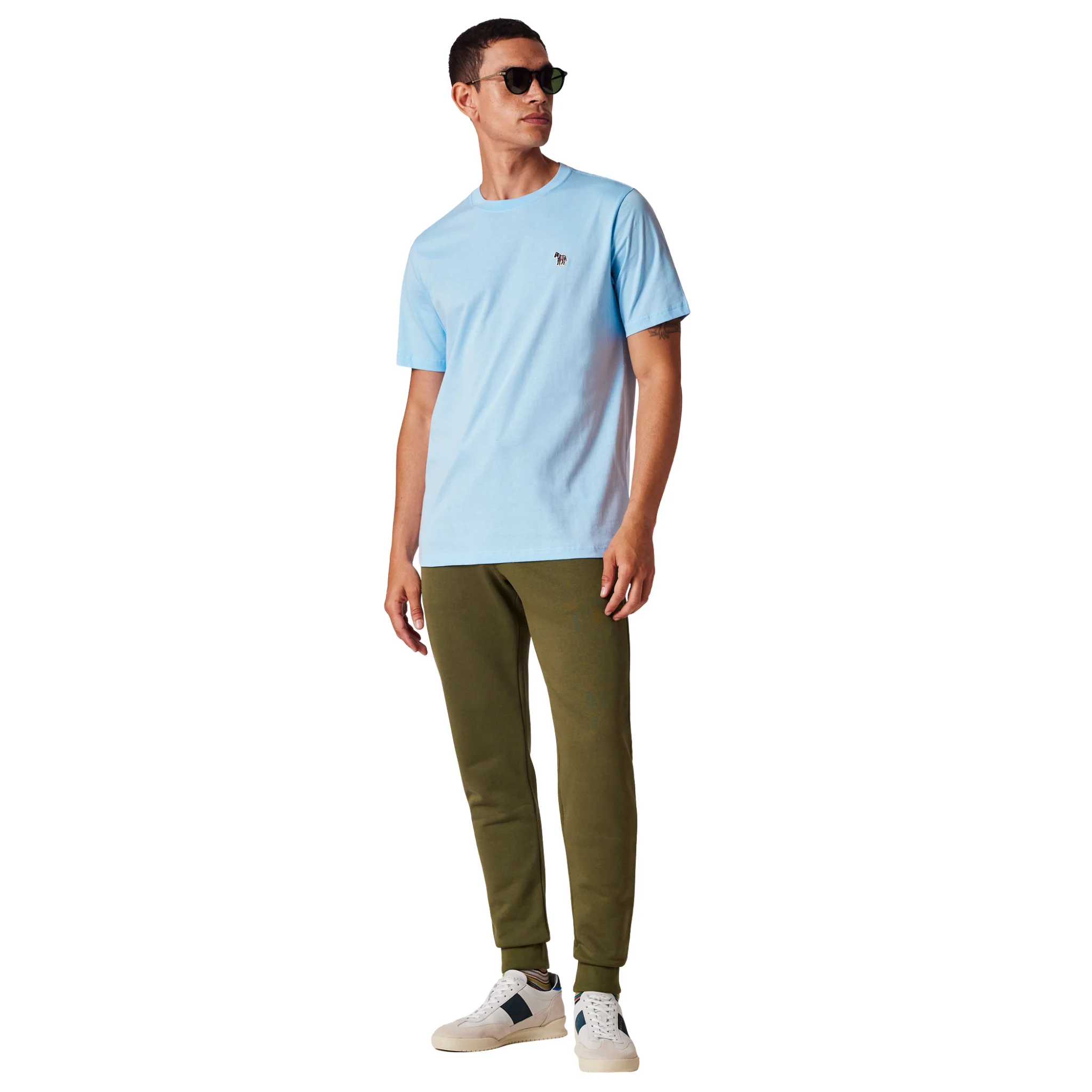Mens Paul Smith Light Blue Zebra Badge Reg Fit S/s T Shirt - Image 3