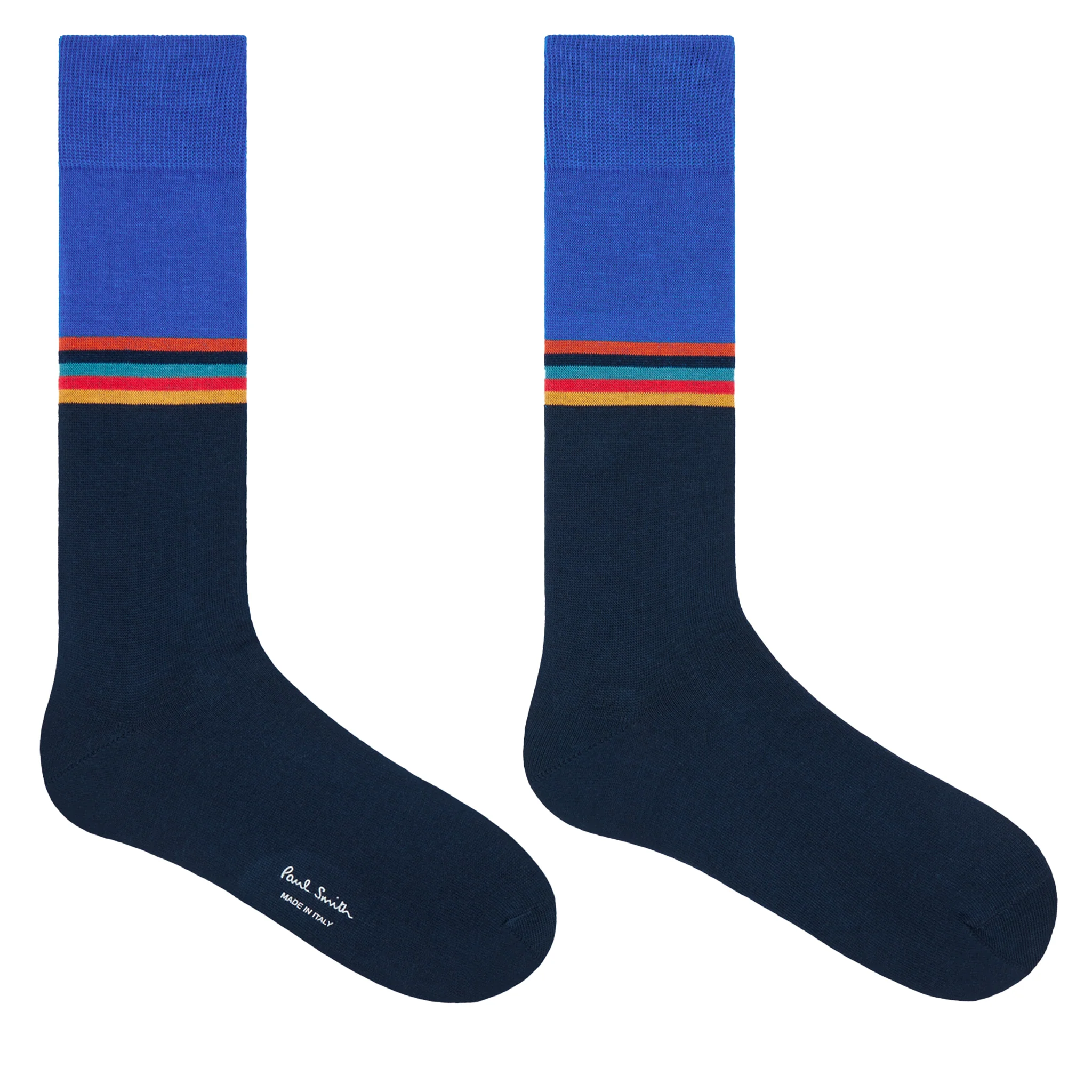 Mens Paul Smith Navy Jared Artist Stripe Socks - Image 2