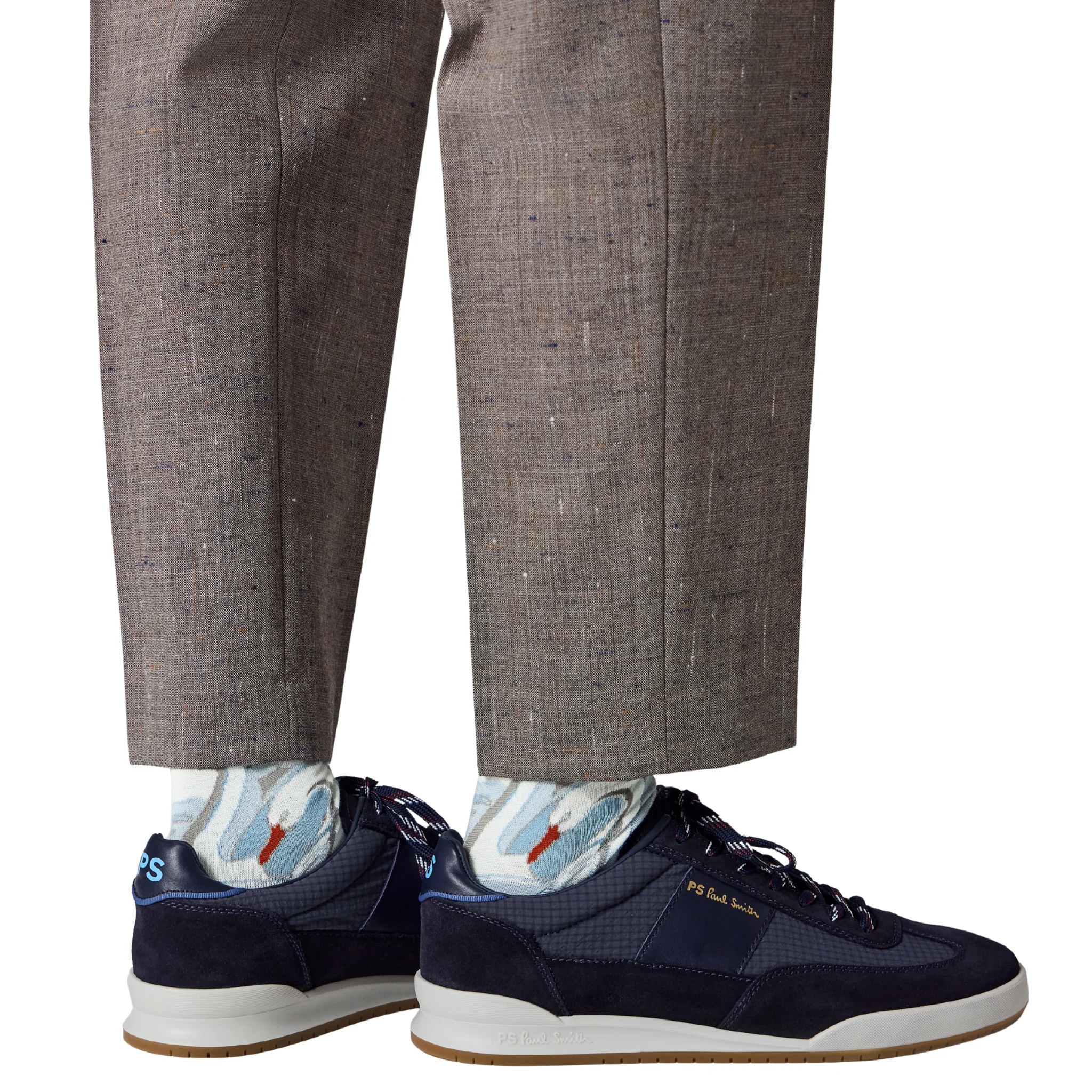 Mens Paul Smith Navy Nylon Mix Dover Trainers - Image 3