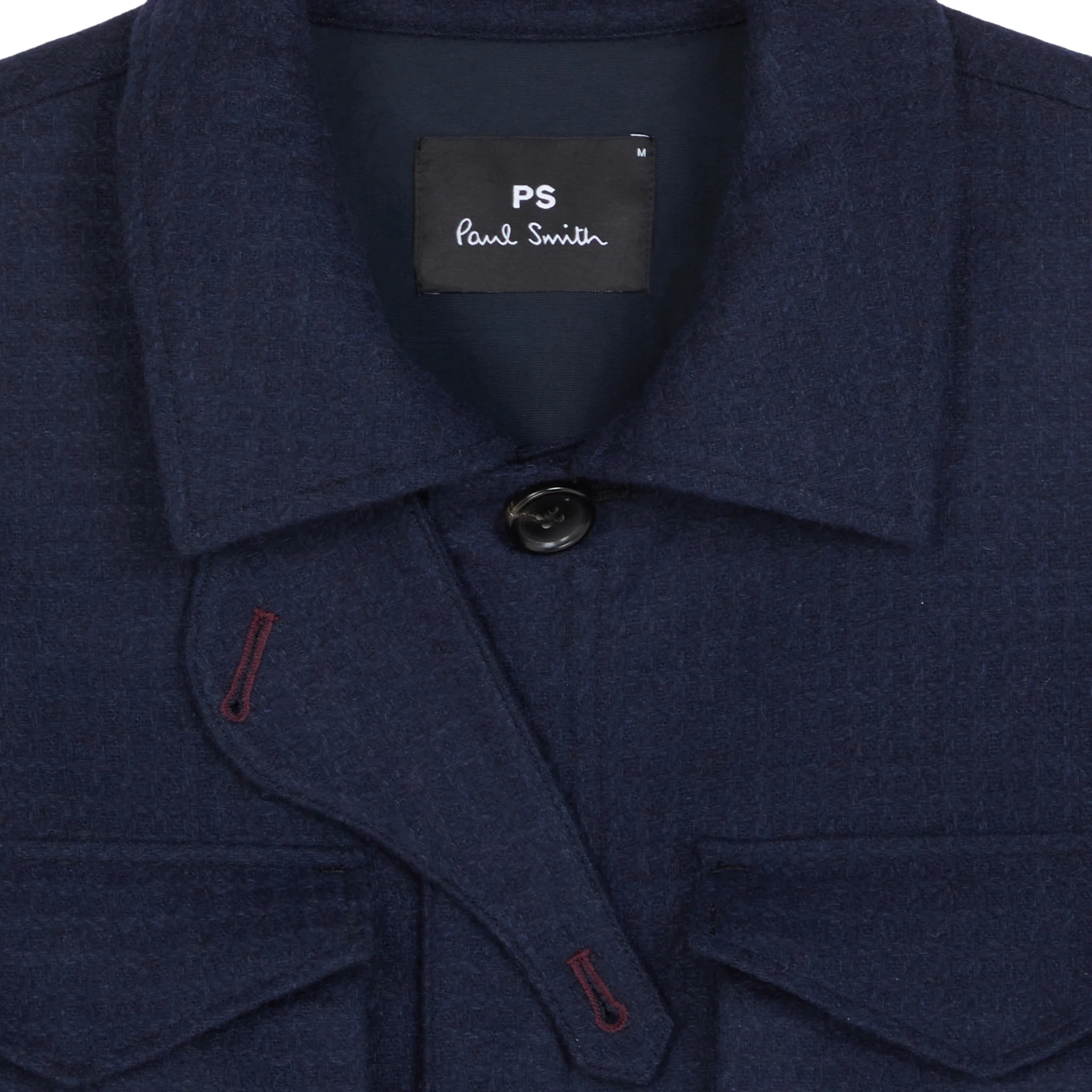 Mens Paul Smith Navy Showerproof Wool Field Jacket - Image 2