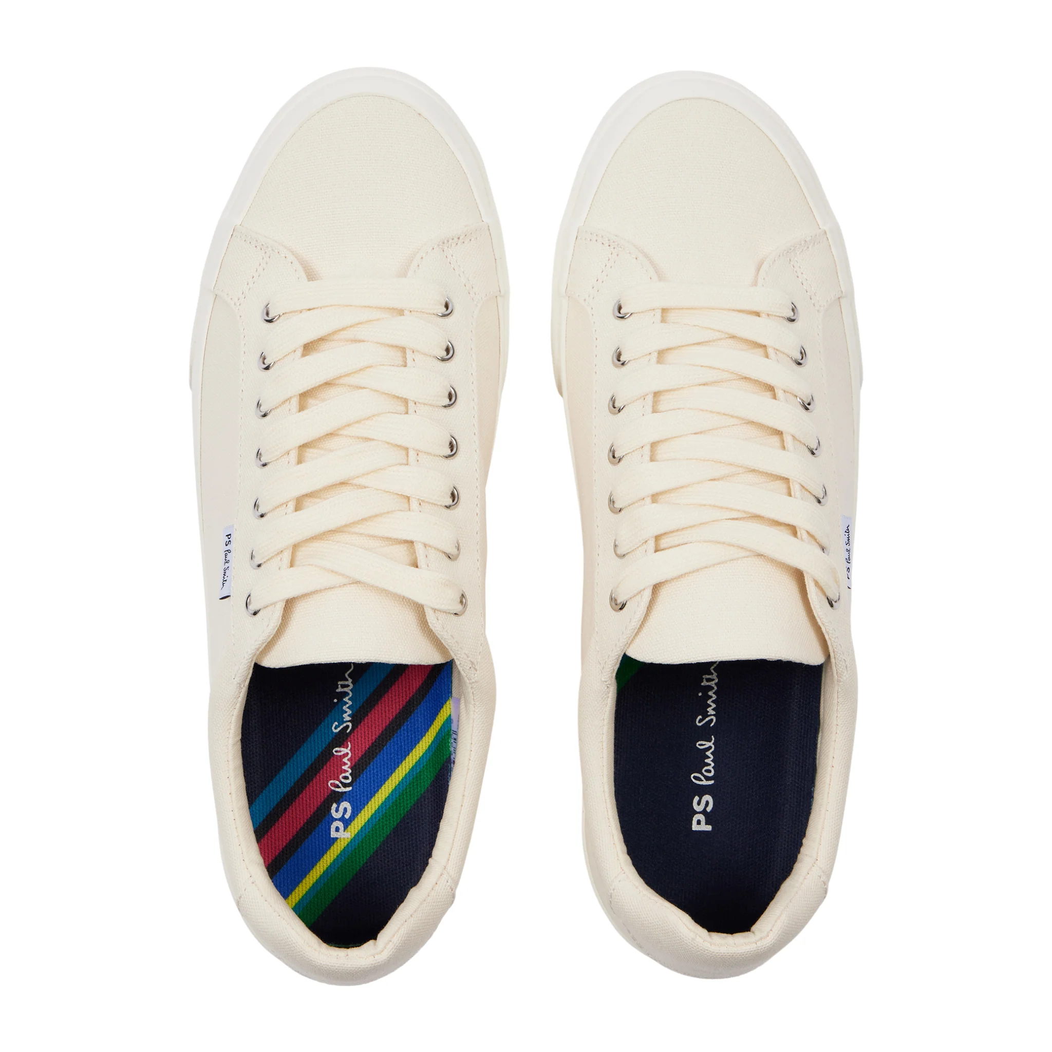 Mens Paul Smith Off White Amos Canvas Trainers - Image 2