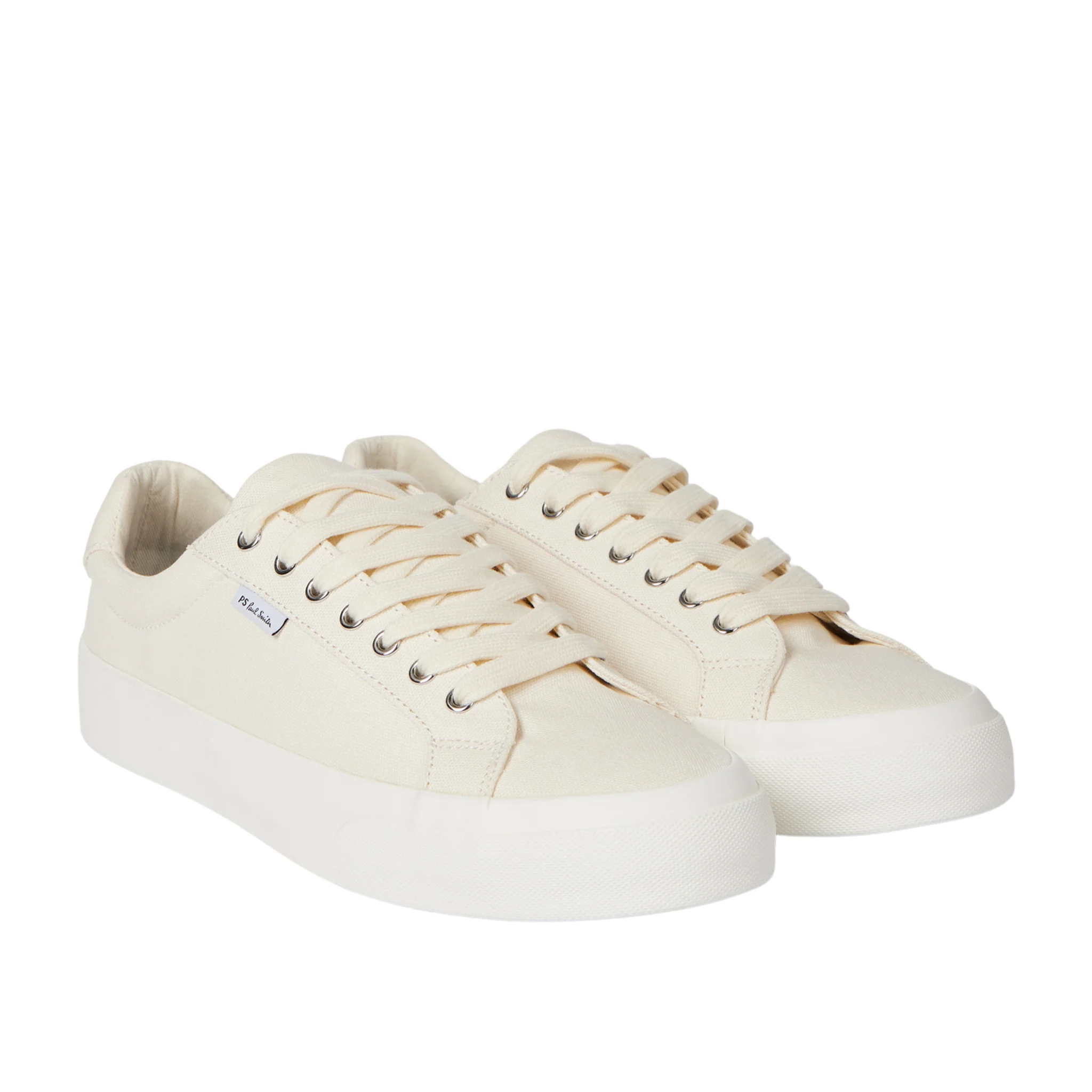 Mens Paul Smith Off White Amos Canvas Trainers - Image 5