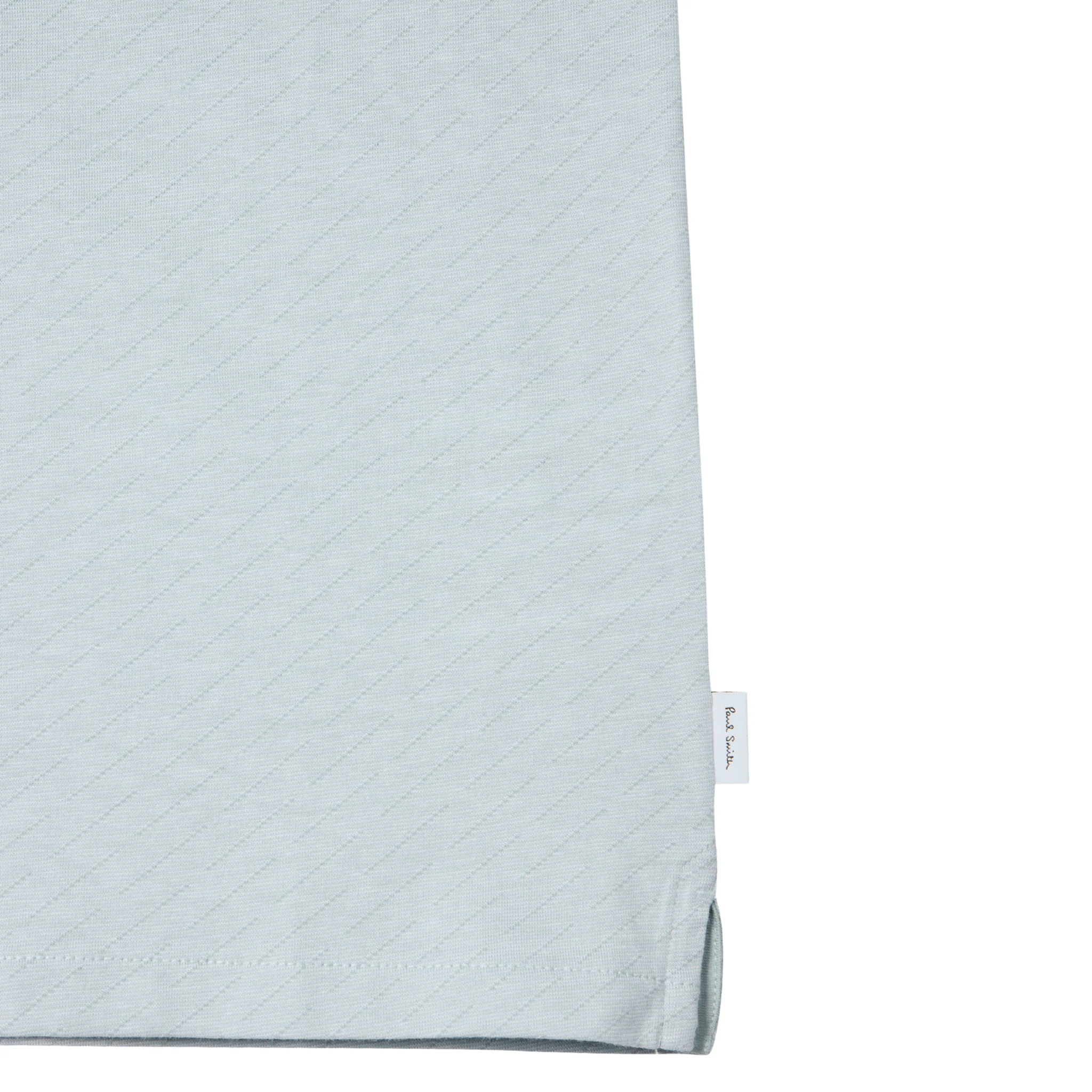 Mens Paul Smith Pale Blue Textured Zip Neck S/s Polo Shirt - Image 3