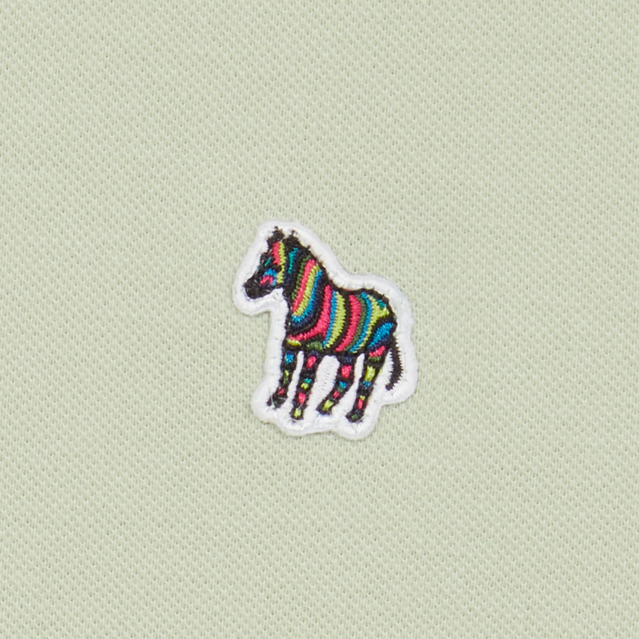 Mens Paul Smith Pale Green Tipped Zebra Badge Reg Fit S/s Polo - Image 2