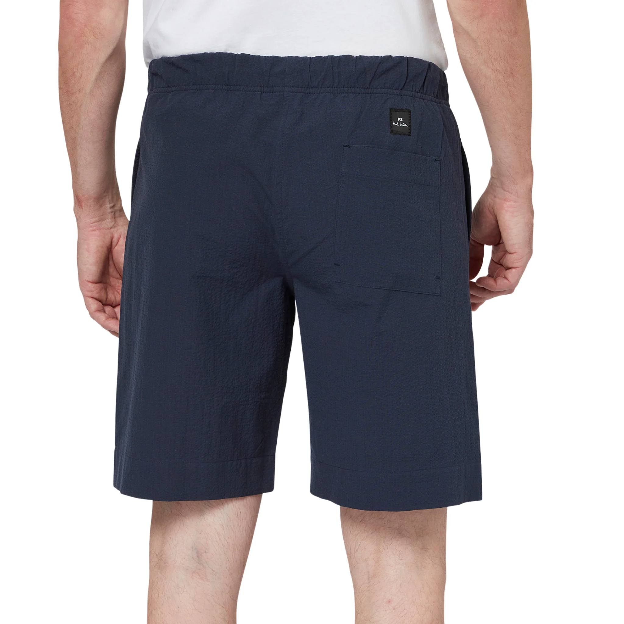 Mens Paul Smith Very Dark Navy Seersucker Shorts - Image 2