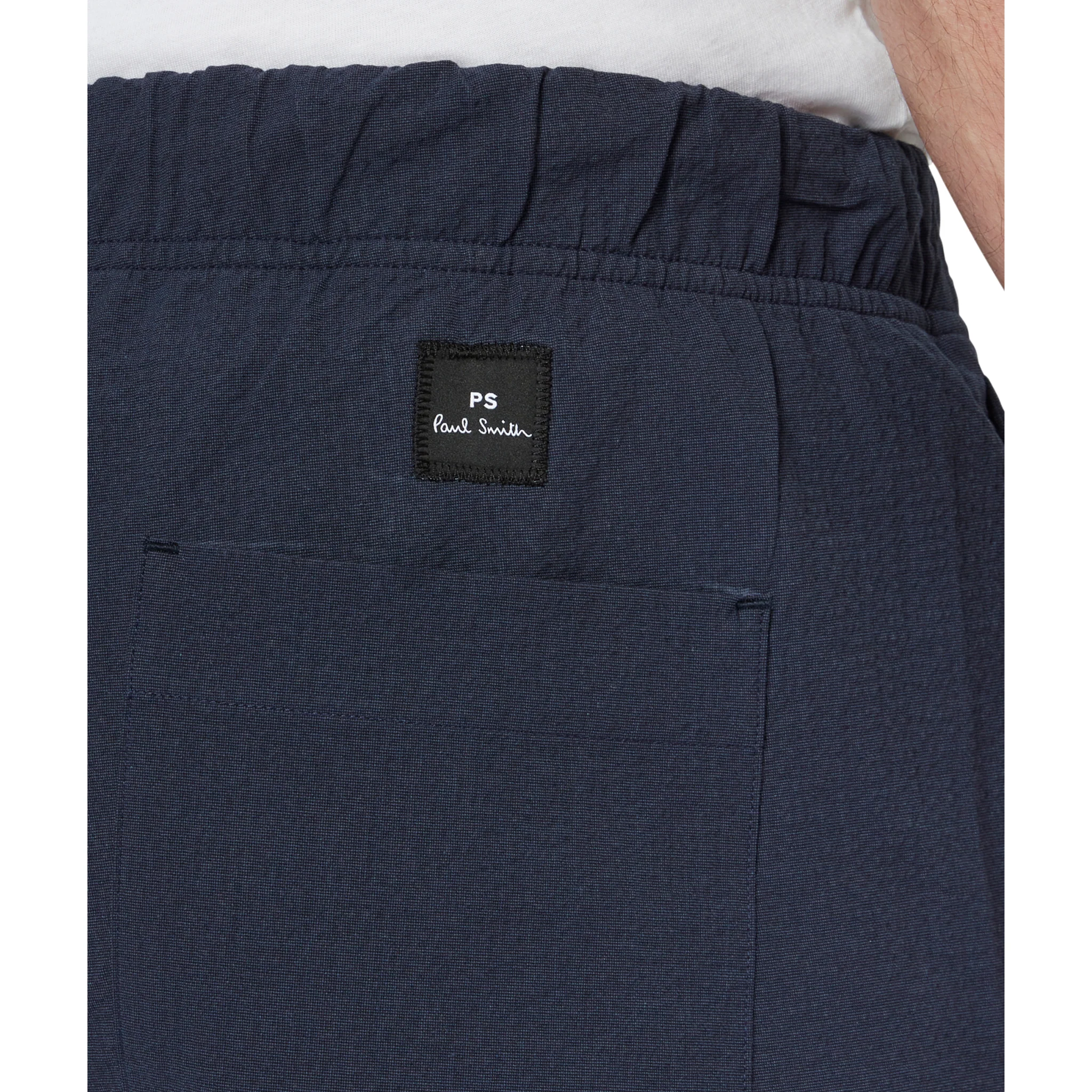 Mens Paul Smith Very Dark Navy Seersucker Shorts - Image 3